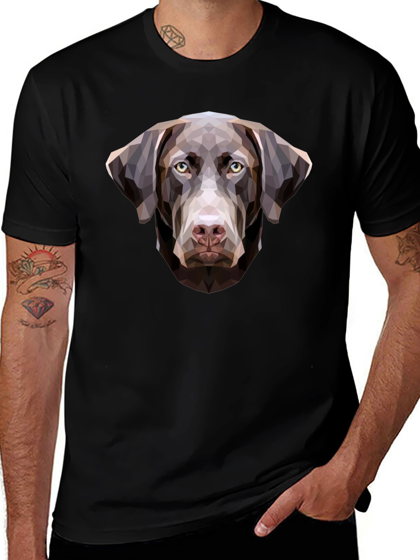 Geometric Dog T-Shirt - Unique Labrador Design