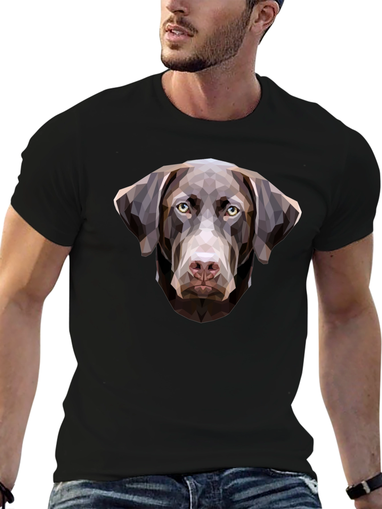Geometric Dog T-Shirt - Unique Labrador Design