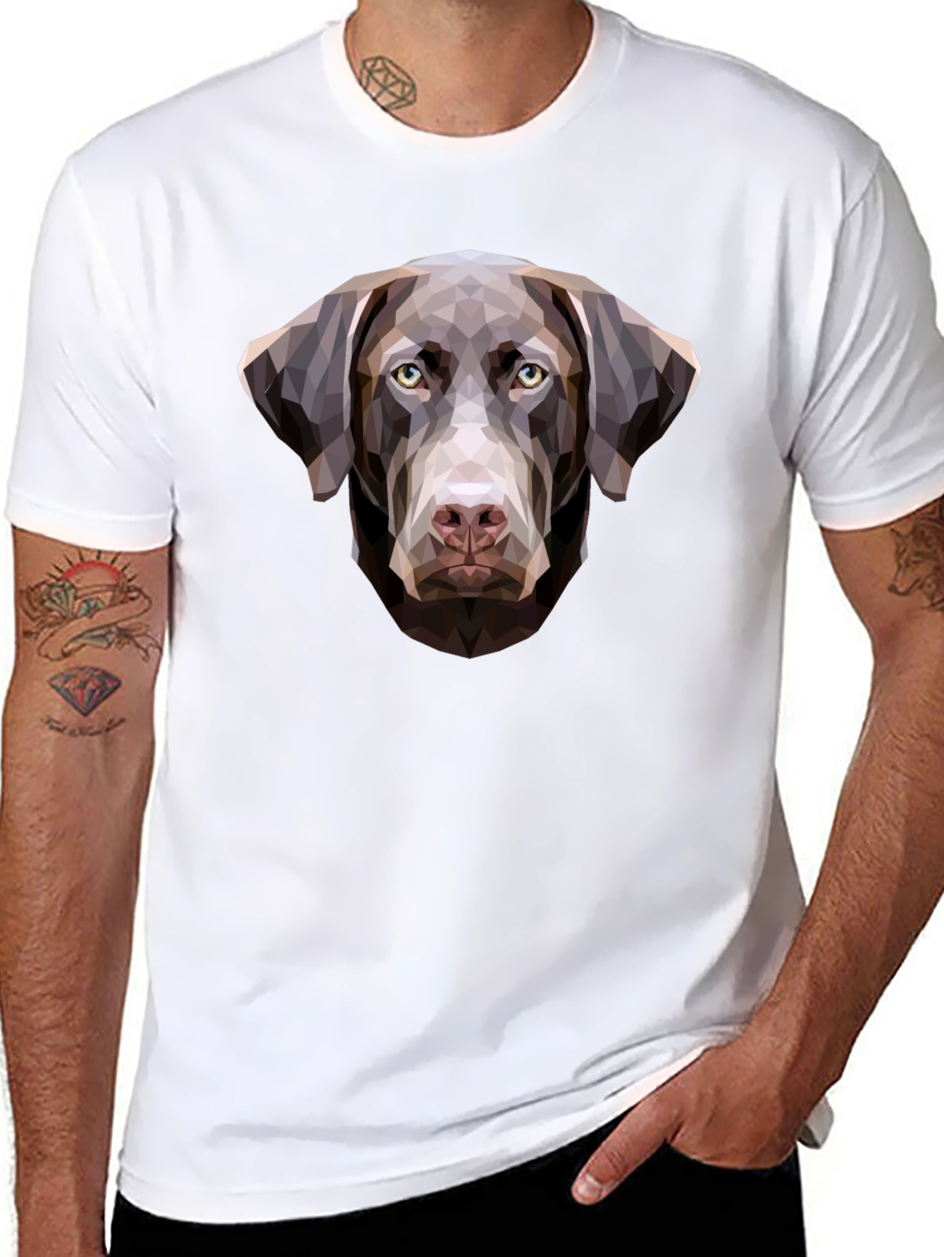 Geometric Dog T-Shirt - Unique Labrador Design
