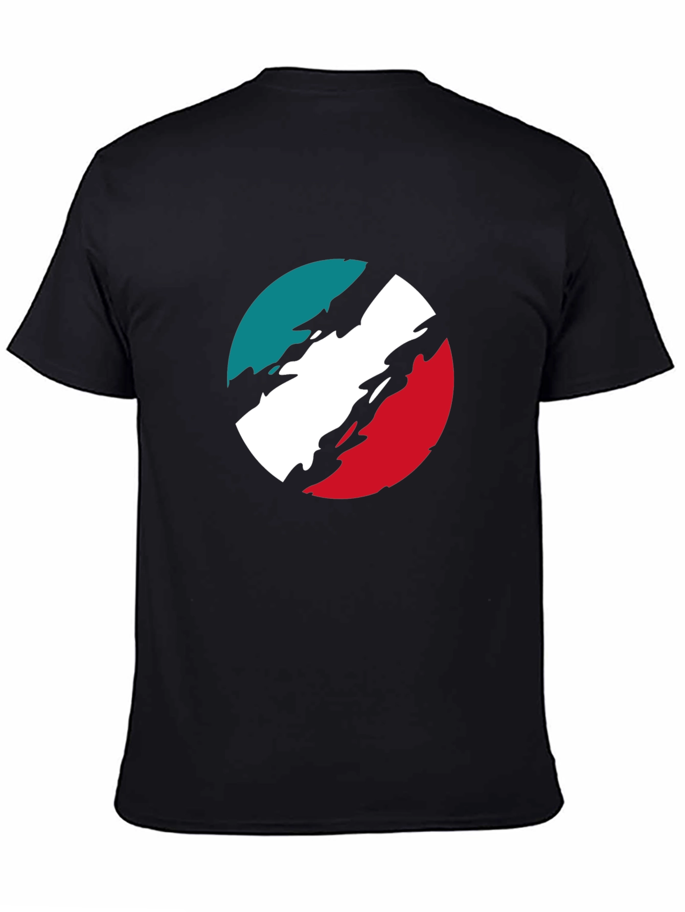Graphic Tee: Retro Circle Design - Black Cotton T-Shirt