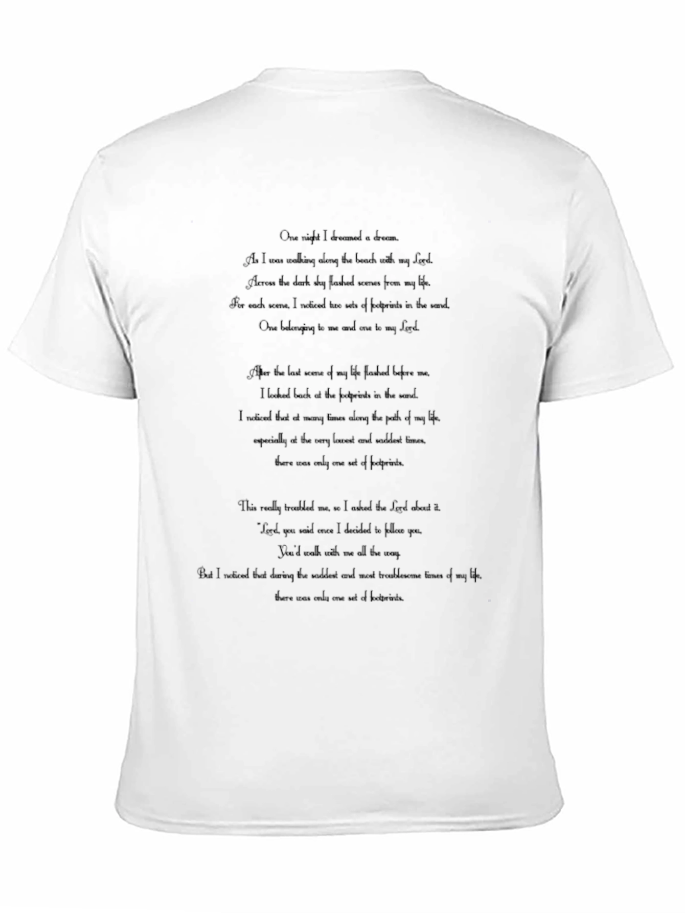 Footprints Poem Graphic Tee - Black