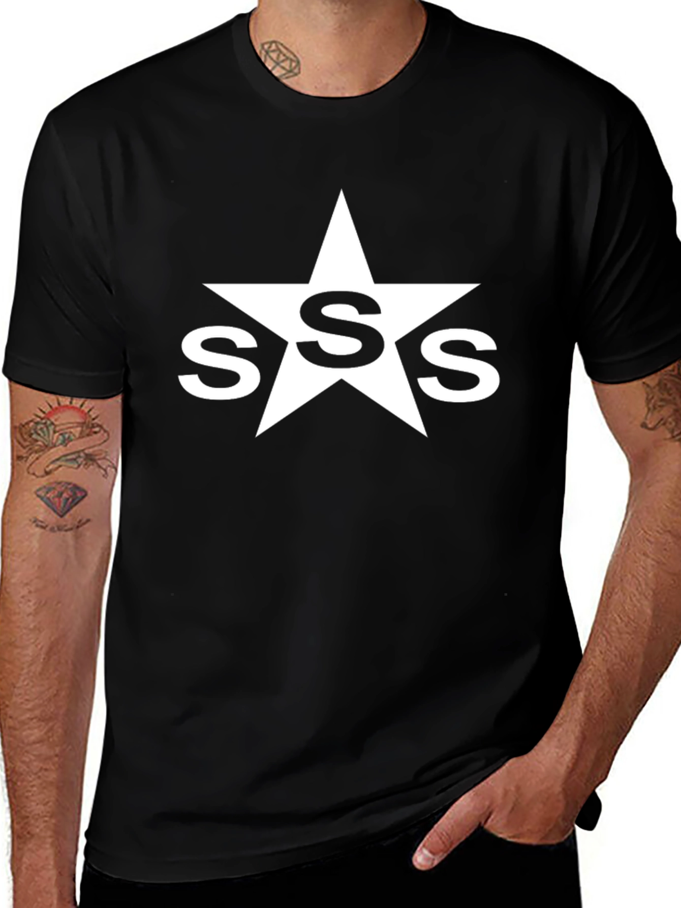 SSS Star Graphic Tee - Black Cotton T-Shirt