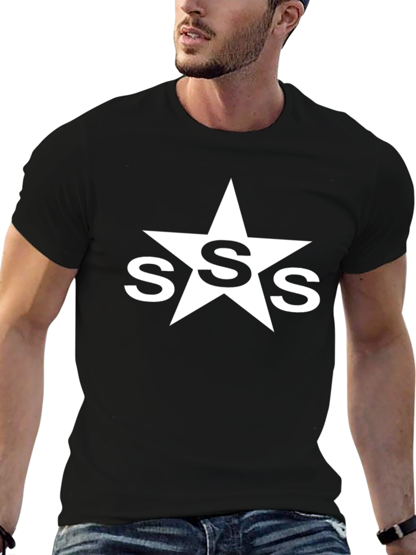 SSS Star Graphic Tee - Black Cotton T-Shirt