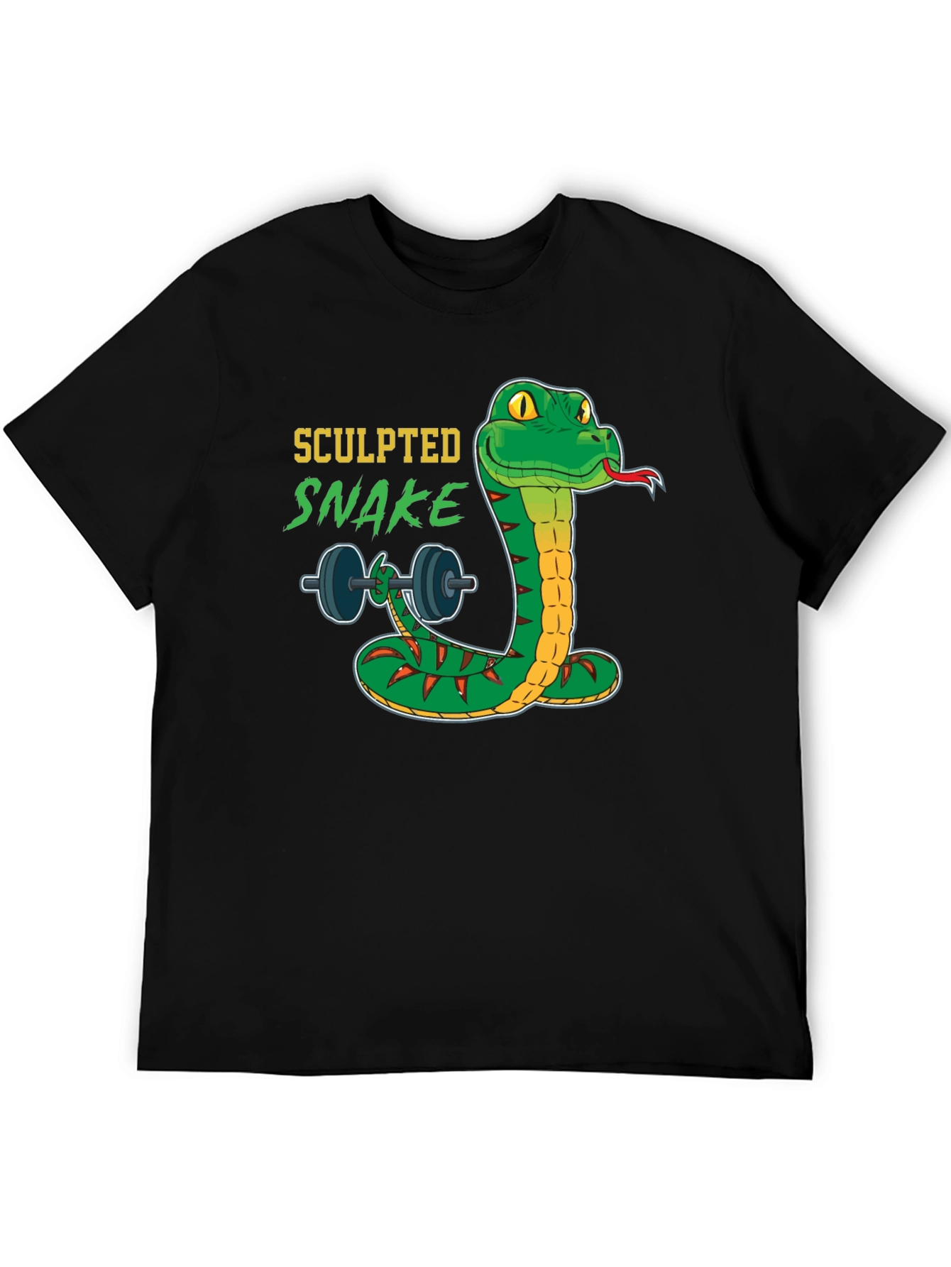 Sculpted Snake Lifting Weights Graphic Tee