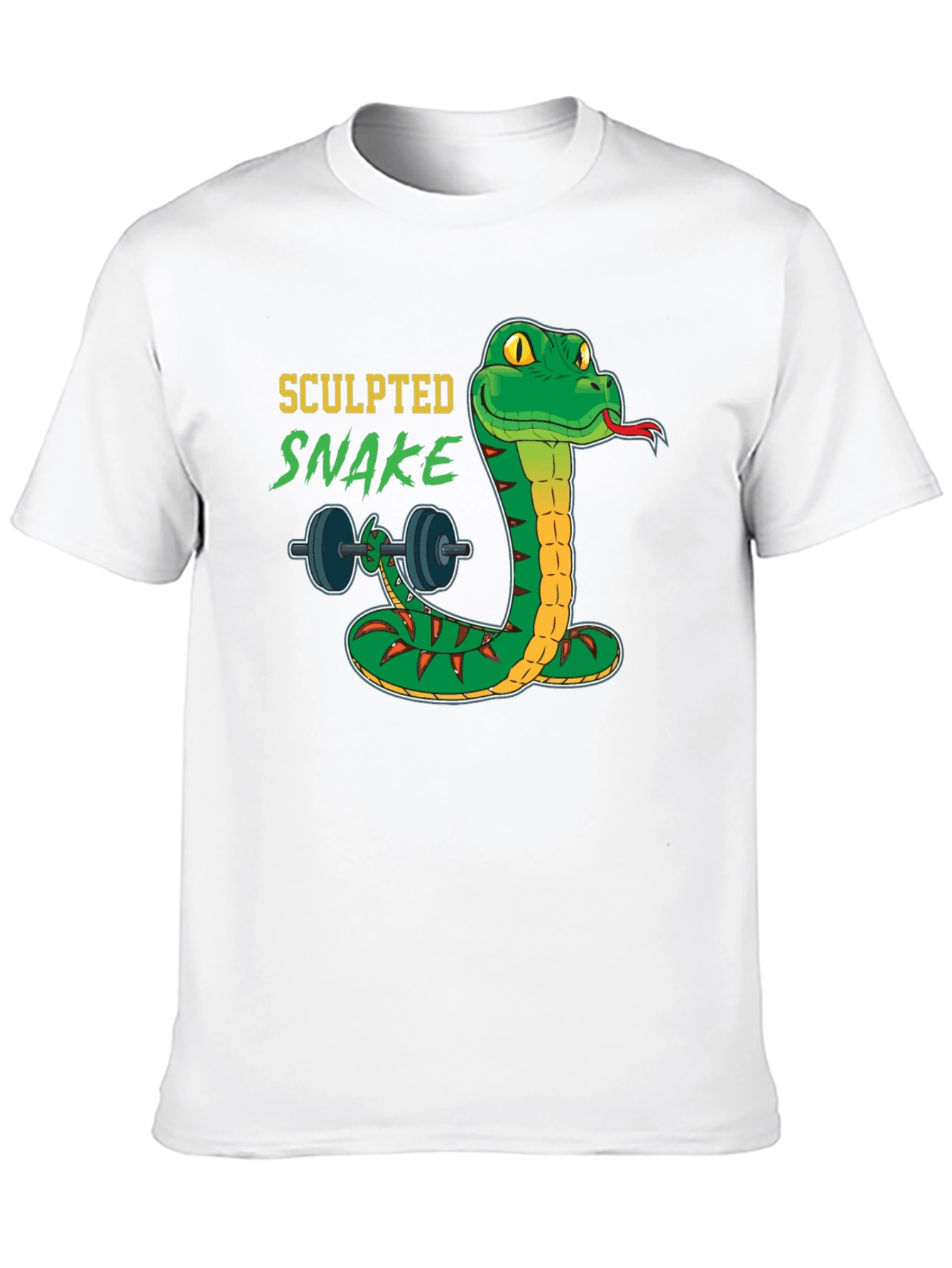 Sculpted Snake Lifting Weights Graphic Tee