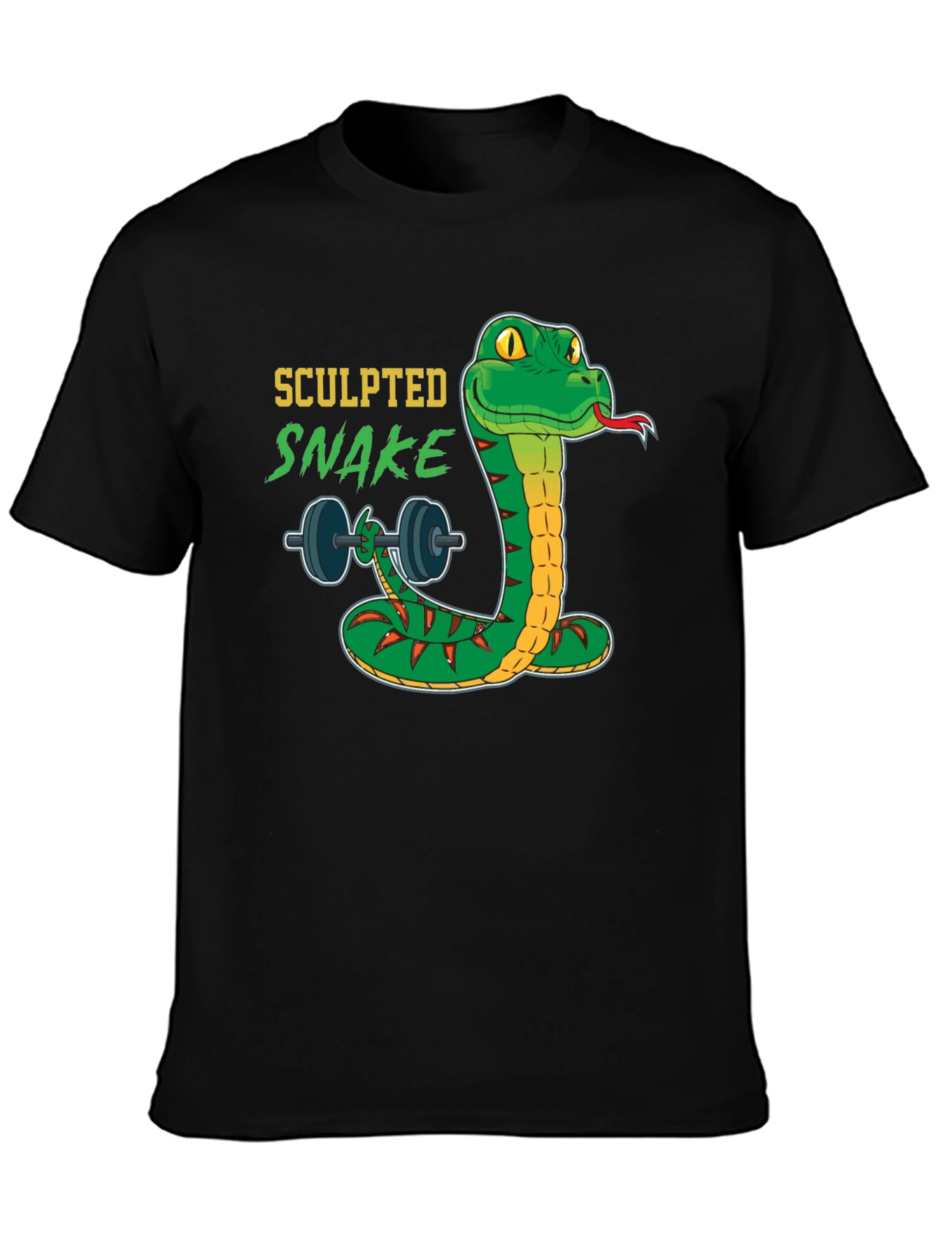 Sculpted Snake Lifting Weights Graphic Tee