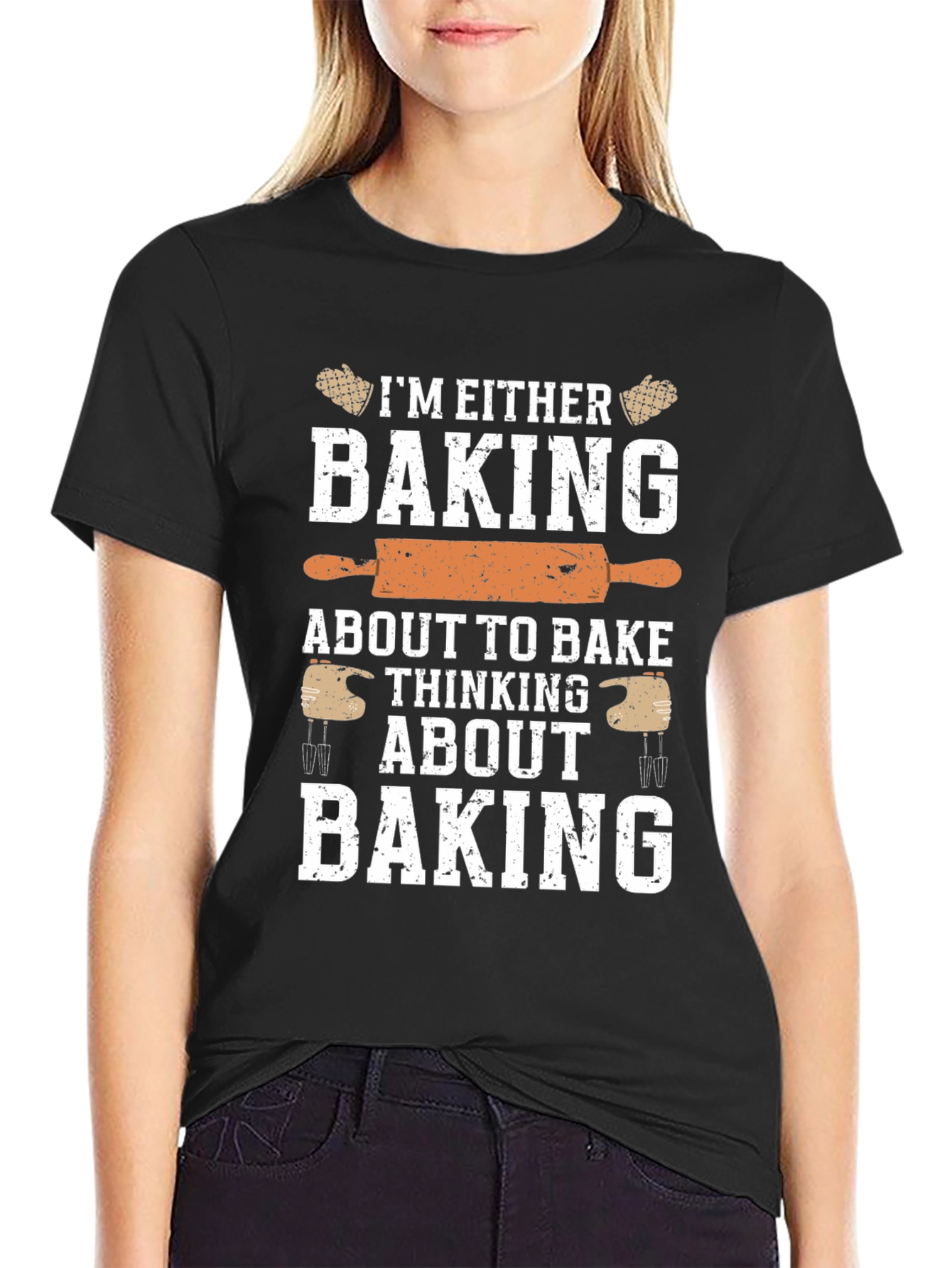 Funny Baking T-Shirt: Baking or Thinking About Baking