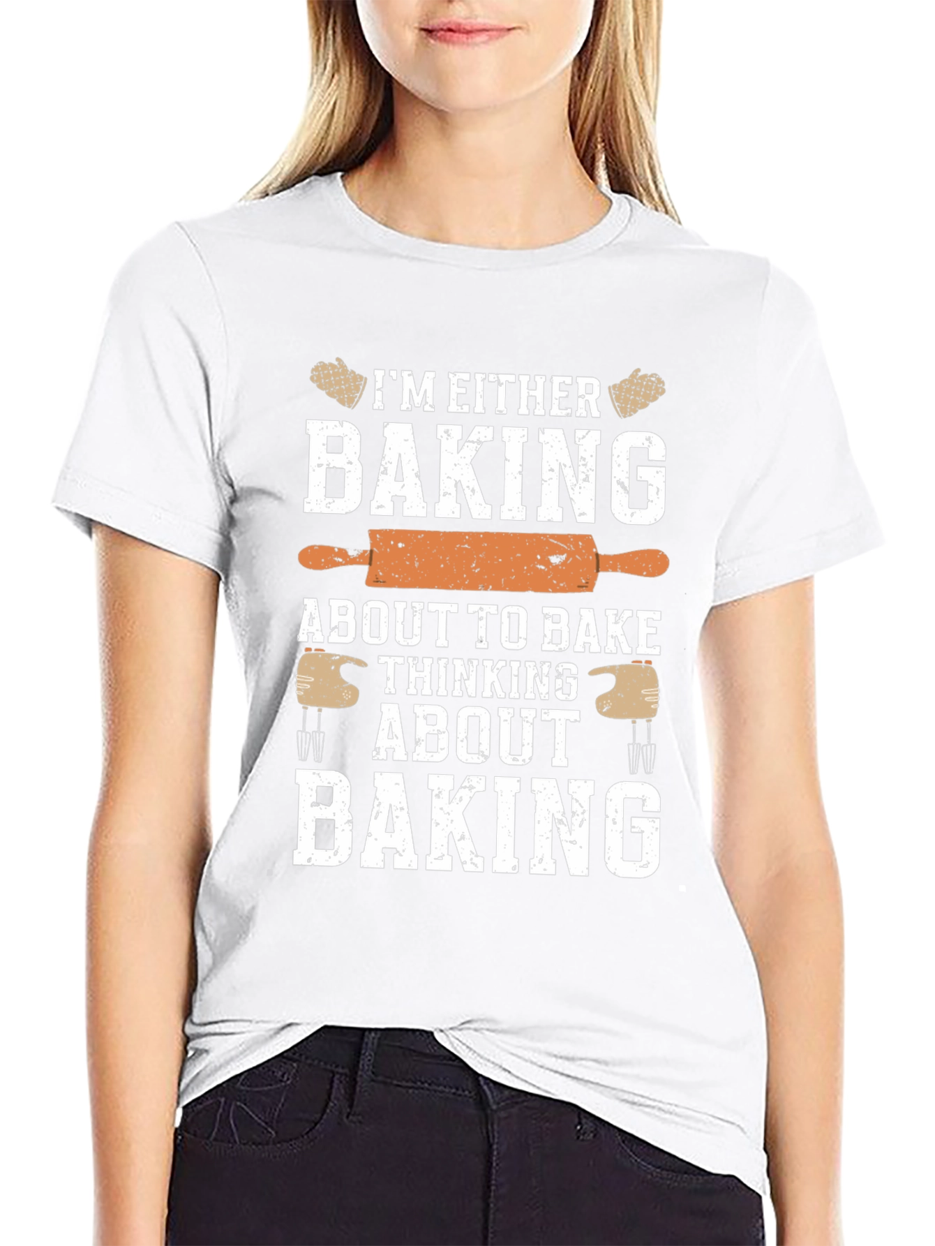 Funny Baking T-Shirt: Baking or Thinking About Baking
