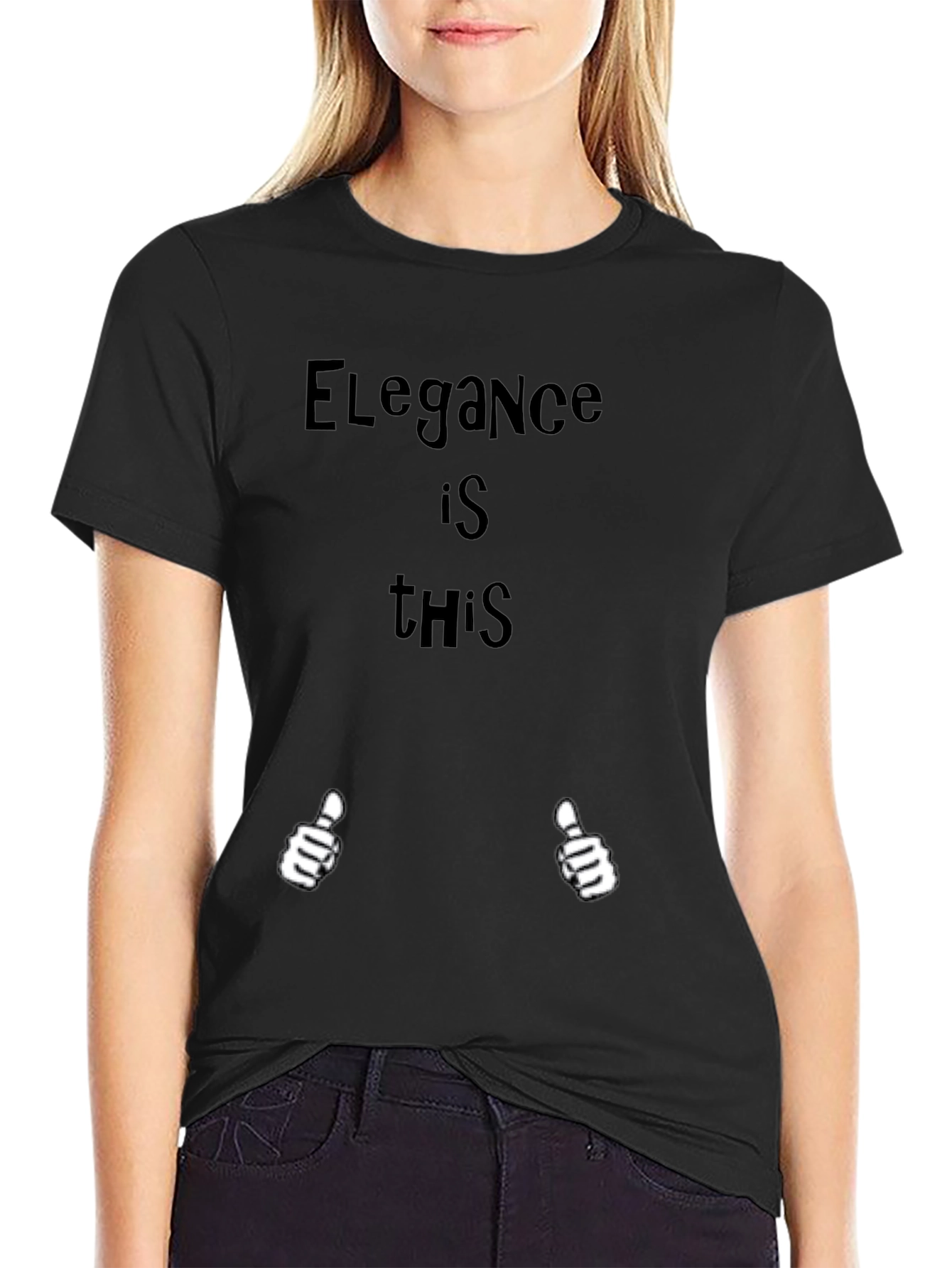 Elegant Humor Black T-Shirt