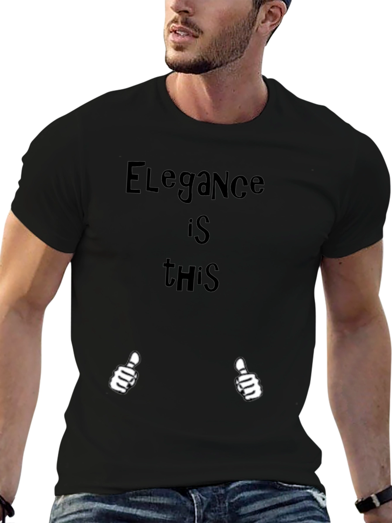 Elegant Humor Black T-Shirt