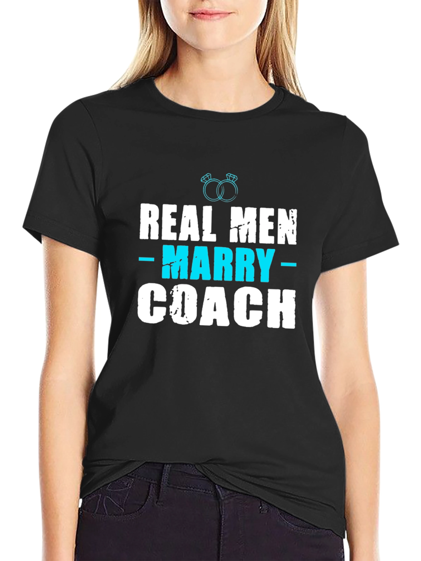 Real Men Marry Coach T-Shirt - Black