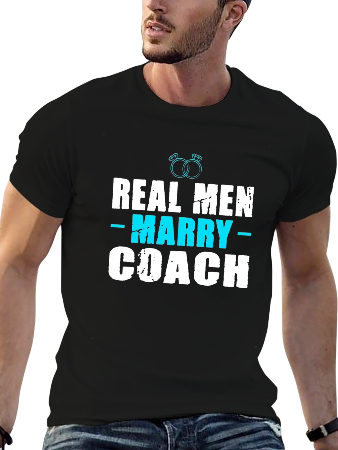 Real Men Marry Coach T-Shirt - Black