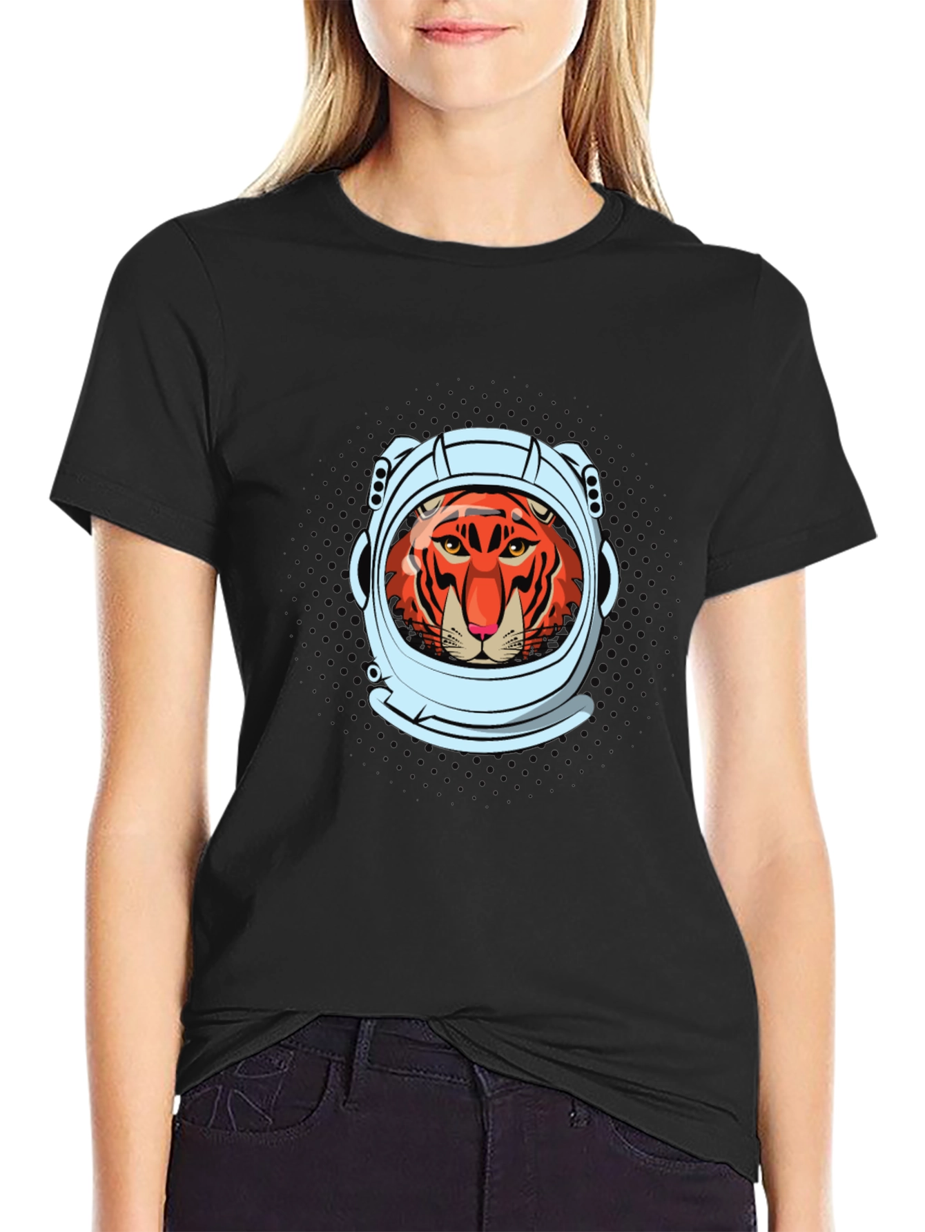 Tiger Astronaut Graphic Tee - Cool Space Cat Shirt