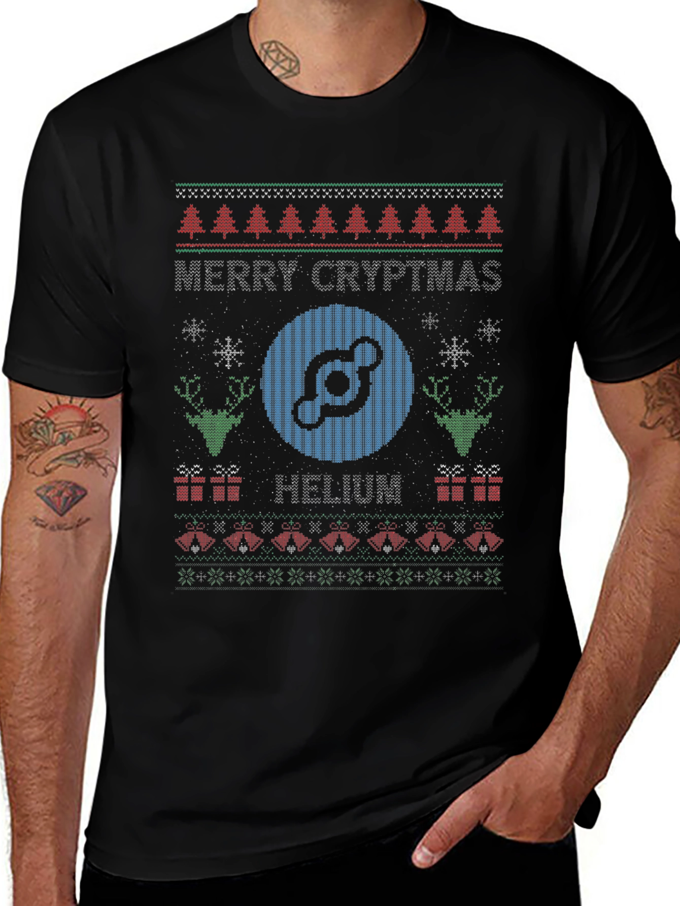 Merry Cryptmas Helium Ugly Christmas Sweater T-Shirt