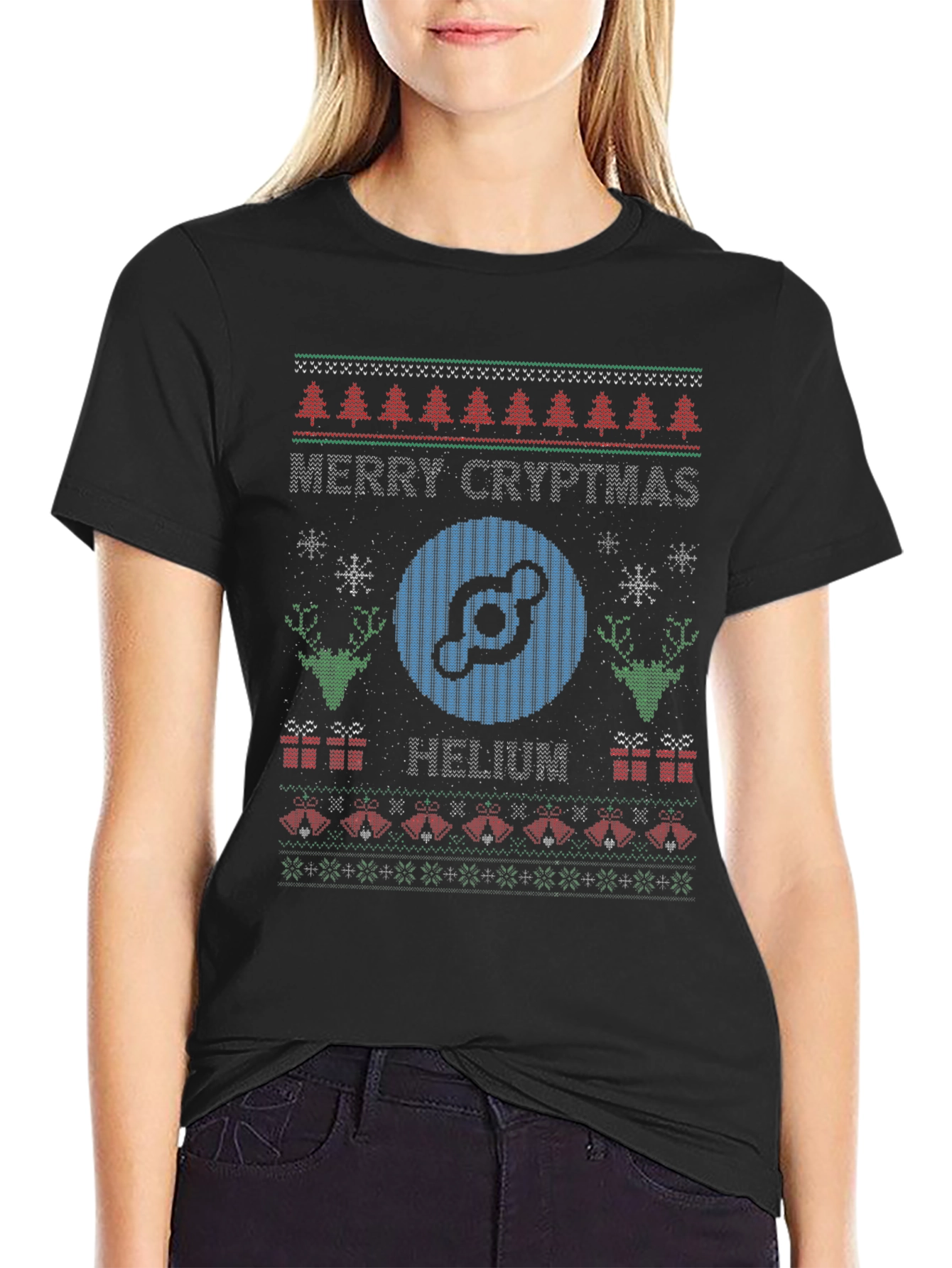 Merry Cryptmas Helium Ugly Christmas Sweater T-Shirt