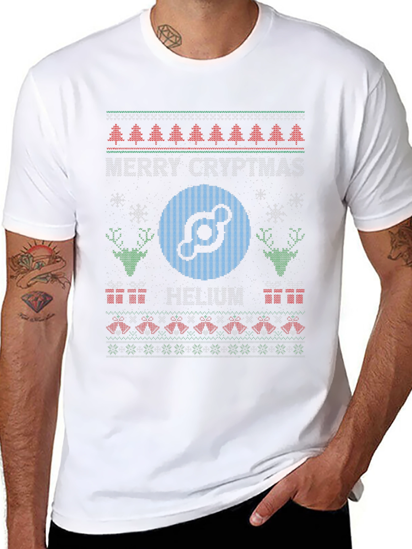 Merry Cryptmas Helium Ugly Christmas Sweater T-Shirt