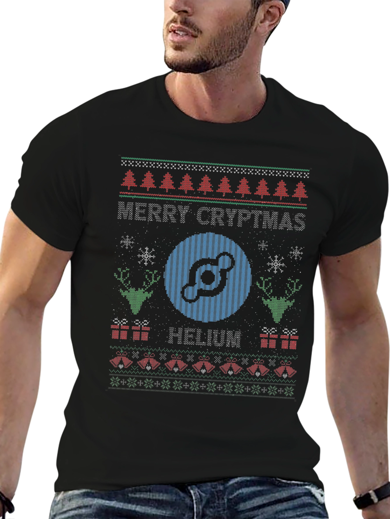 Merry Cryptmas Helium Ugly Christmas Sweater T-Shirt