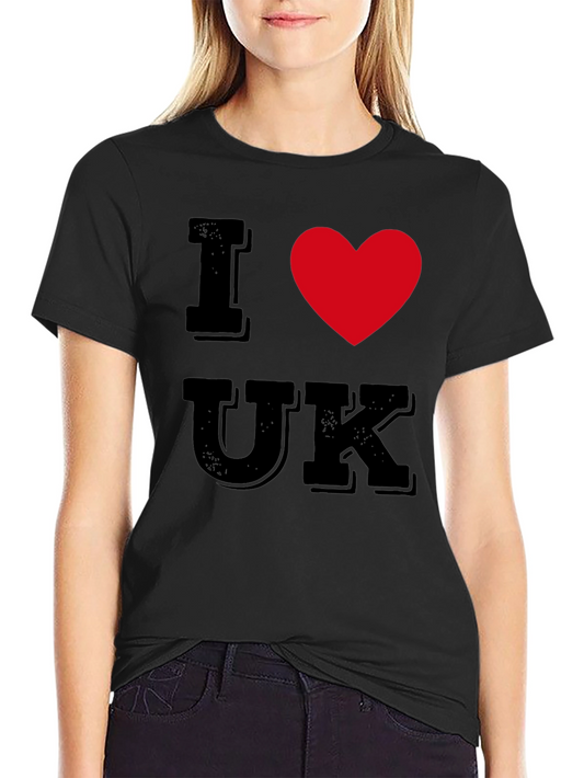 I Heart UK T-Shirt - Black Cotton Tee