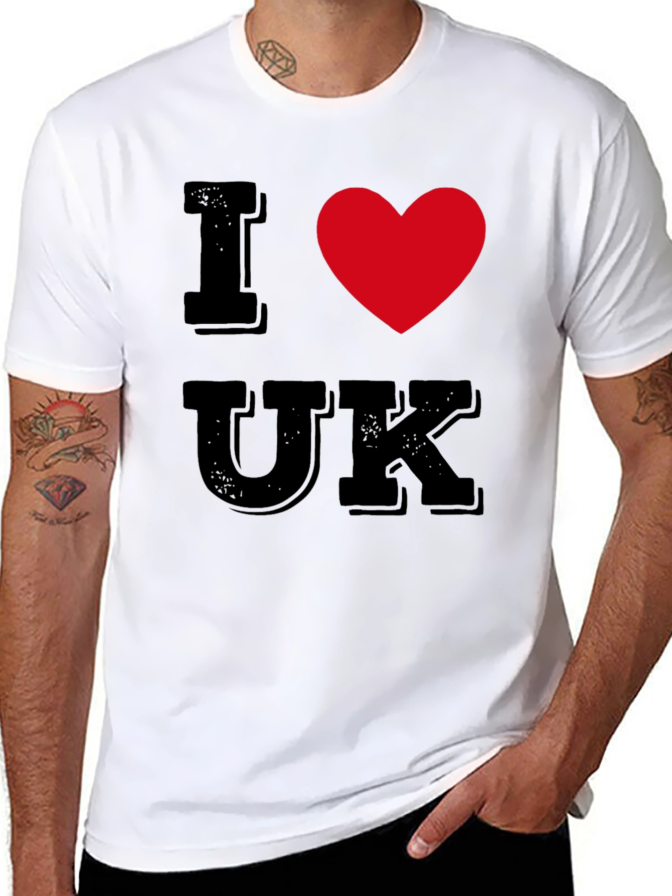 I Heart UK T-Shirt - Black Cotton Tee