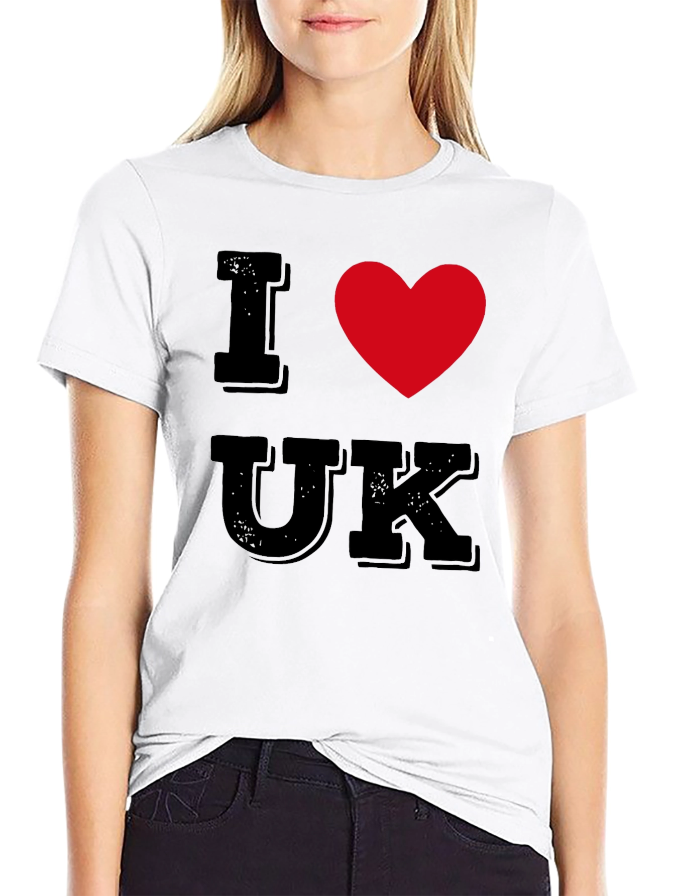 I Heart UK T-Shirt - Black Cotton Tee