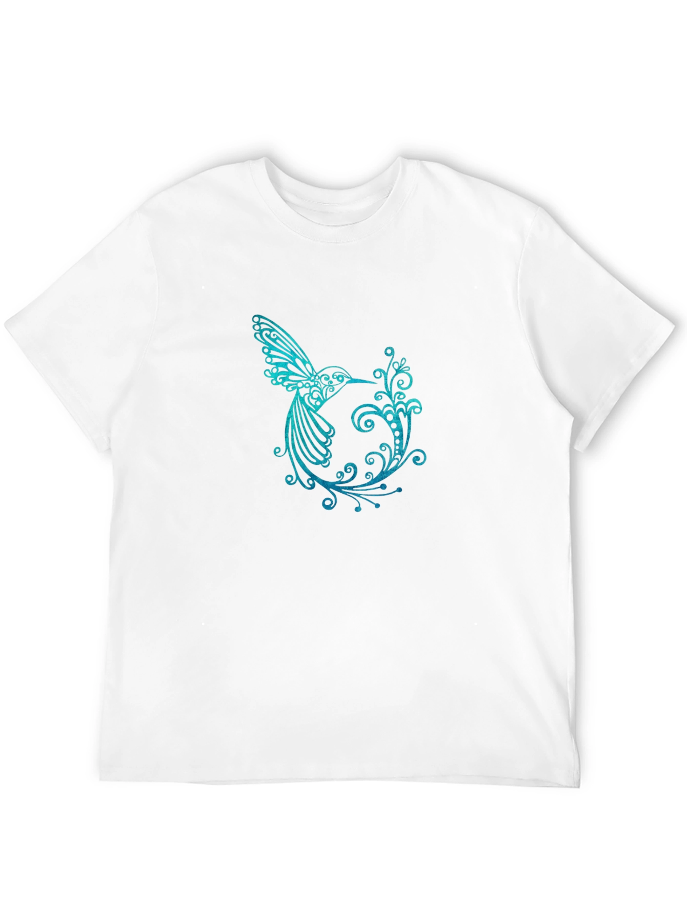 Hummingbird Graphic Print T-Shirt - Black