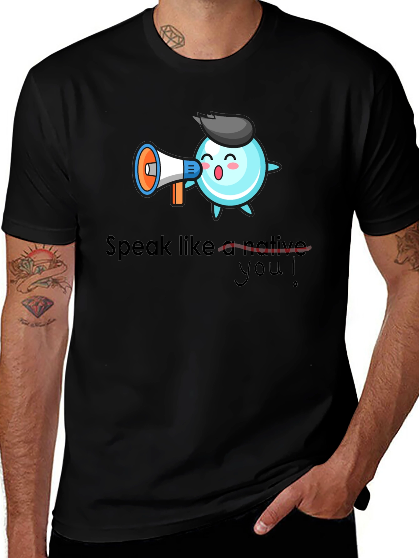 Speak Like a Native T-Shirt - Black Cotton Tee