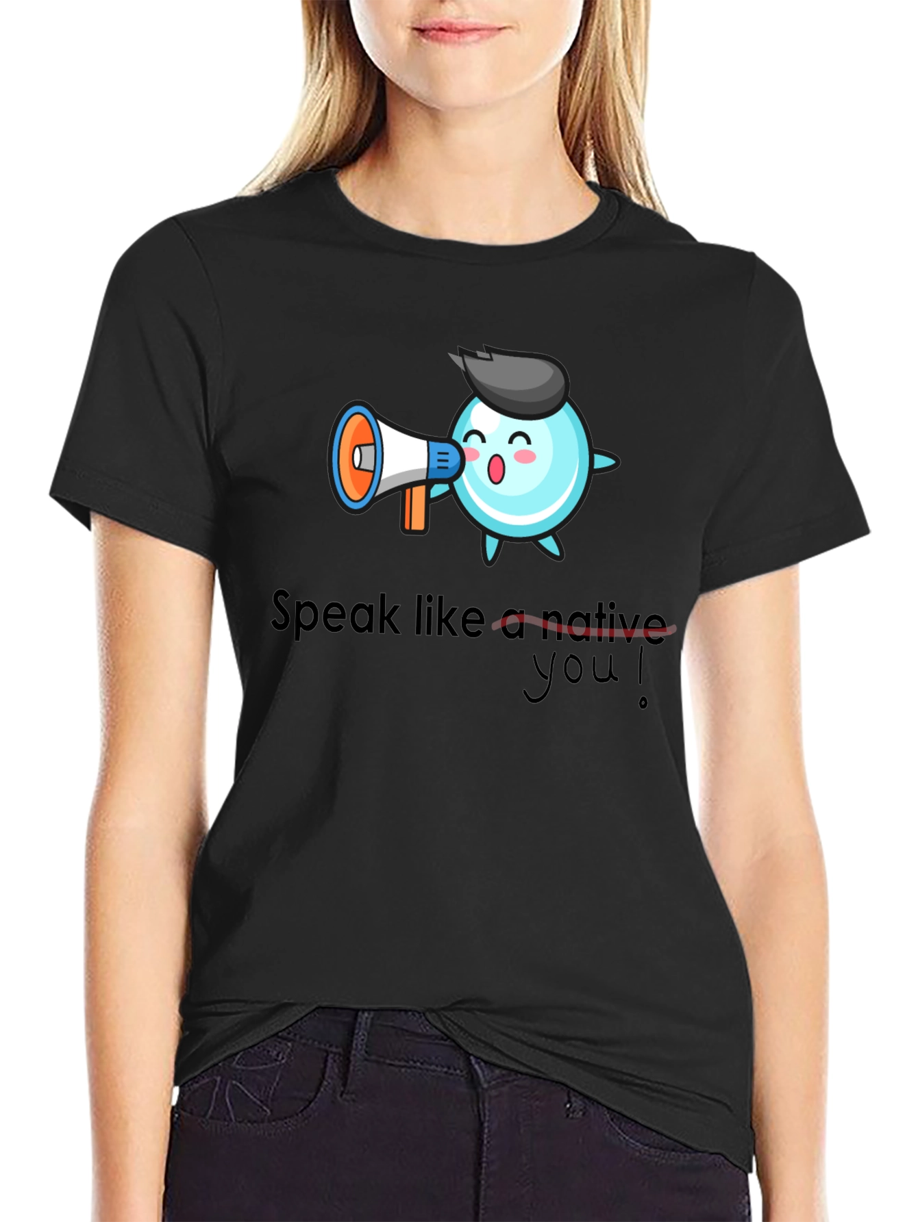 Speak Like a Native T-Shirt - Black Cotton Tee