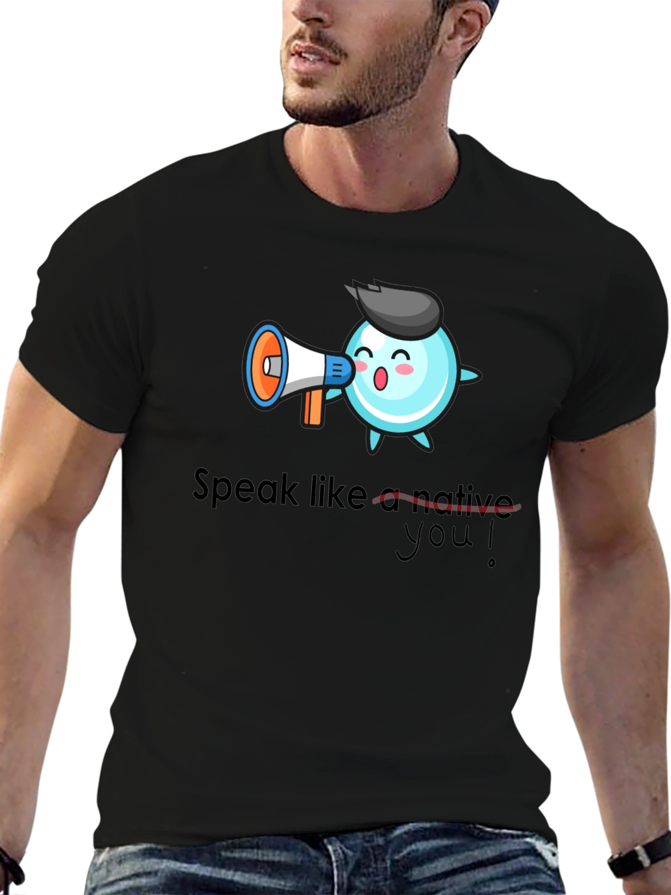 Speak Like a Native T-Shirt - Black Cotton Tee