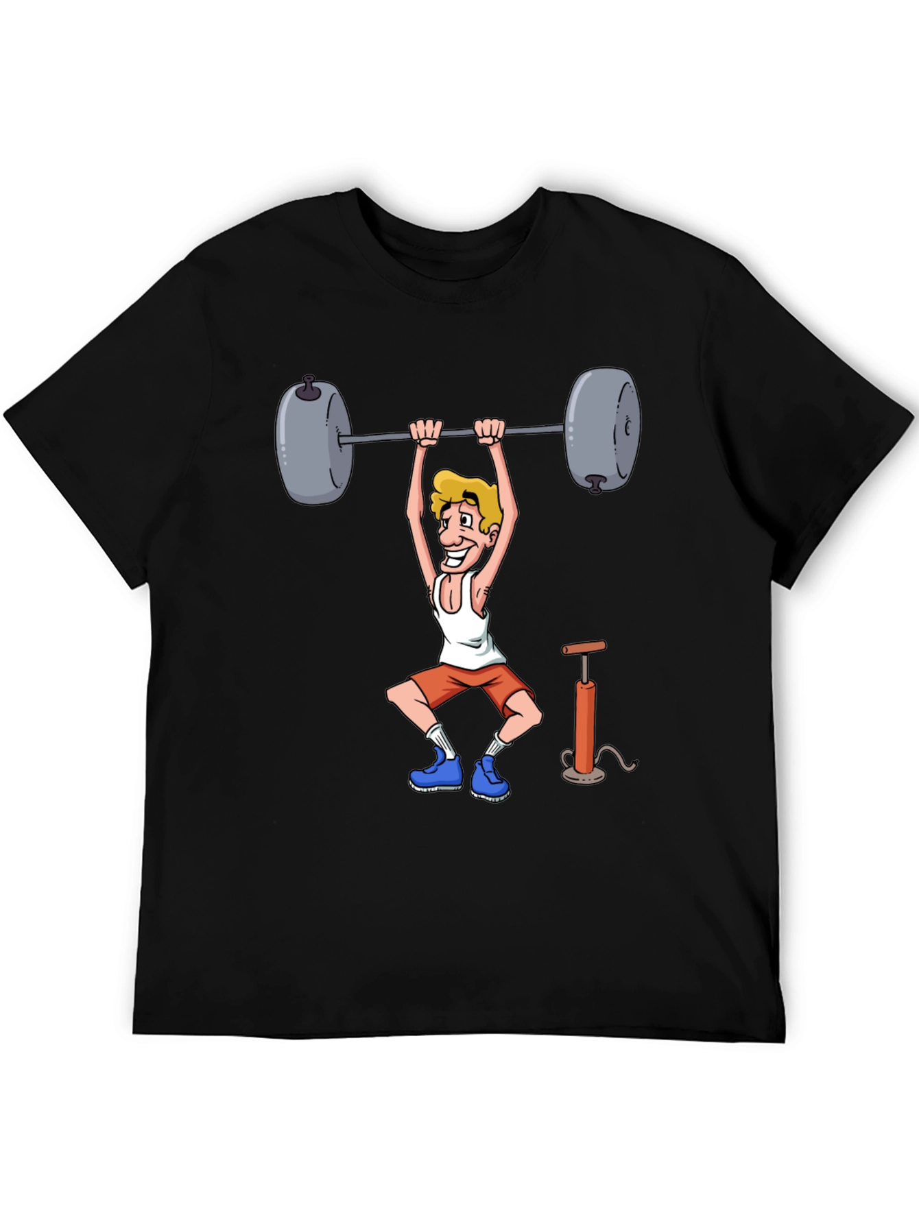 Funny Weightlifter Cartoon Graphic T-Shirt