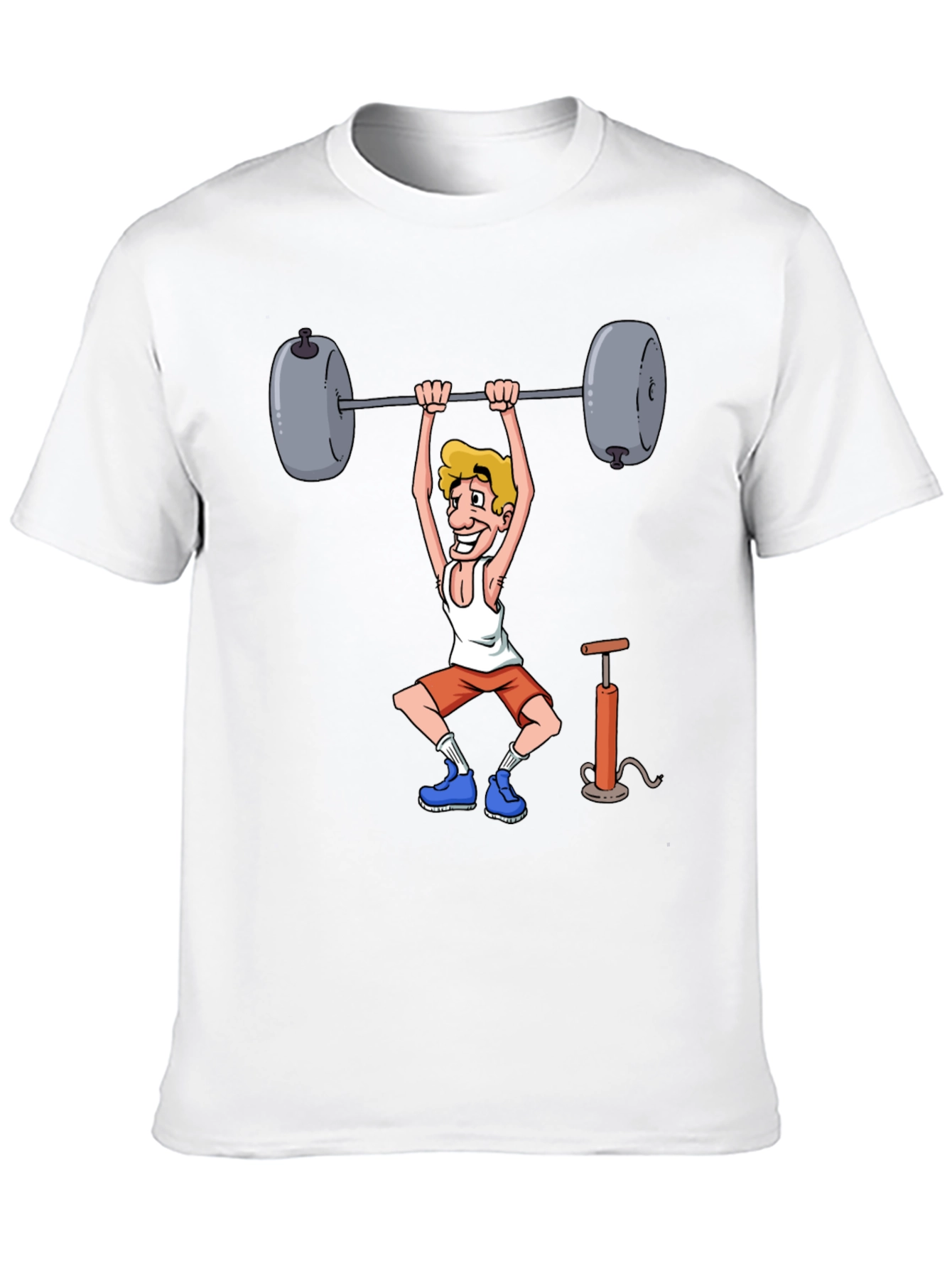Funny Weightlifter Cartoon Graphic T-Shirt