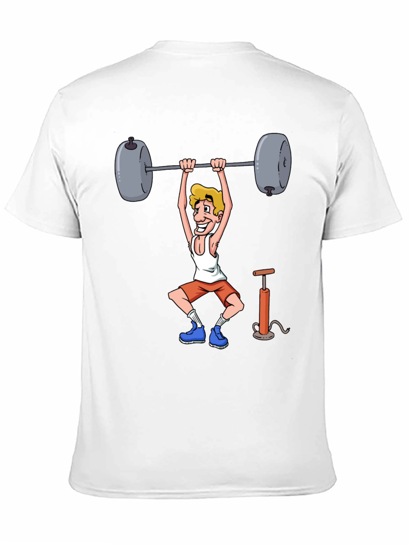 Funny Weightlifter Cartoon Graphic T-Shirt