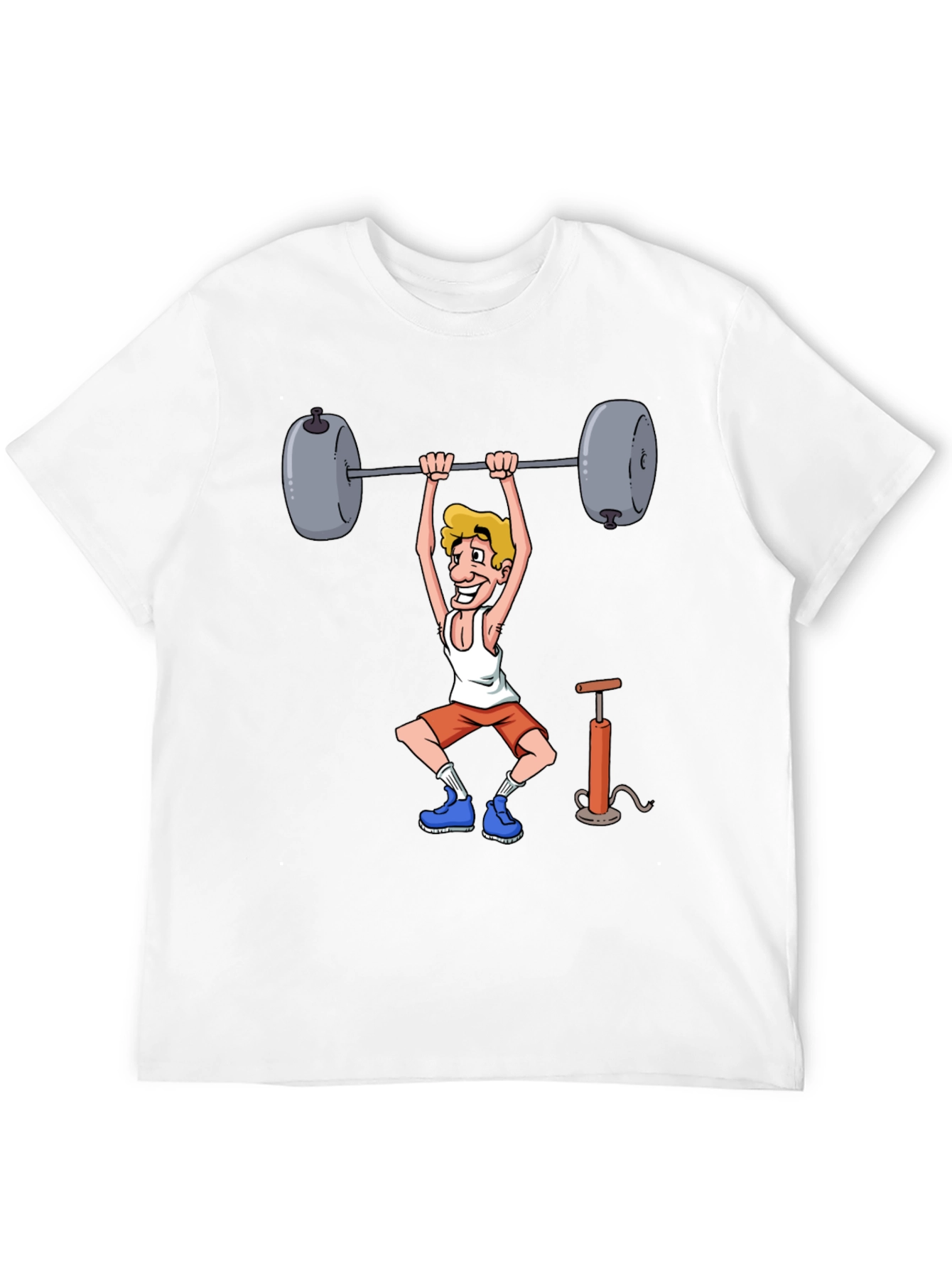 Funny Weightlifter Cartoon Graphic T-Shirt