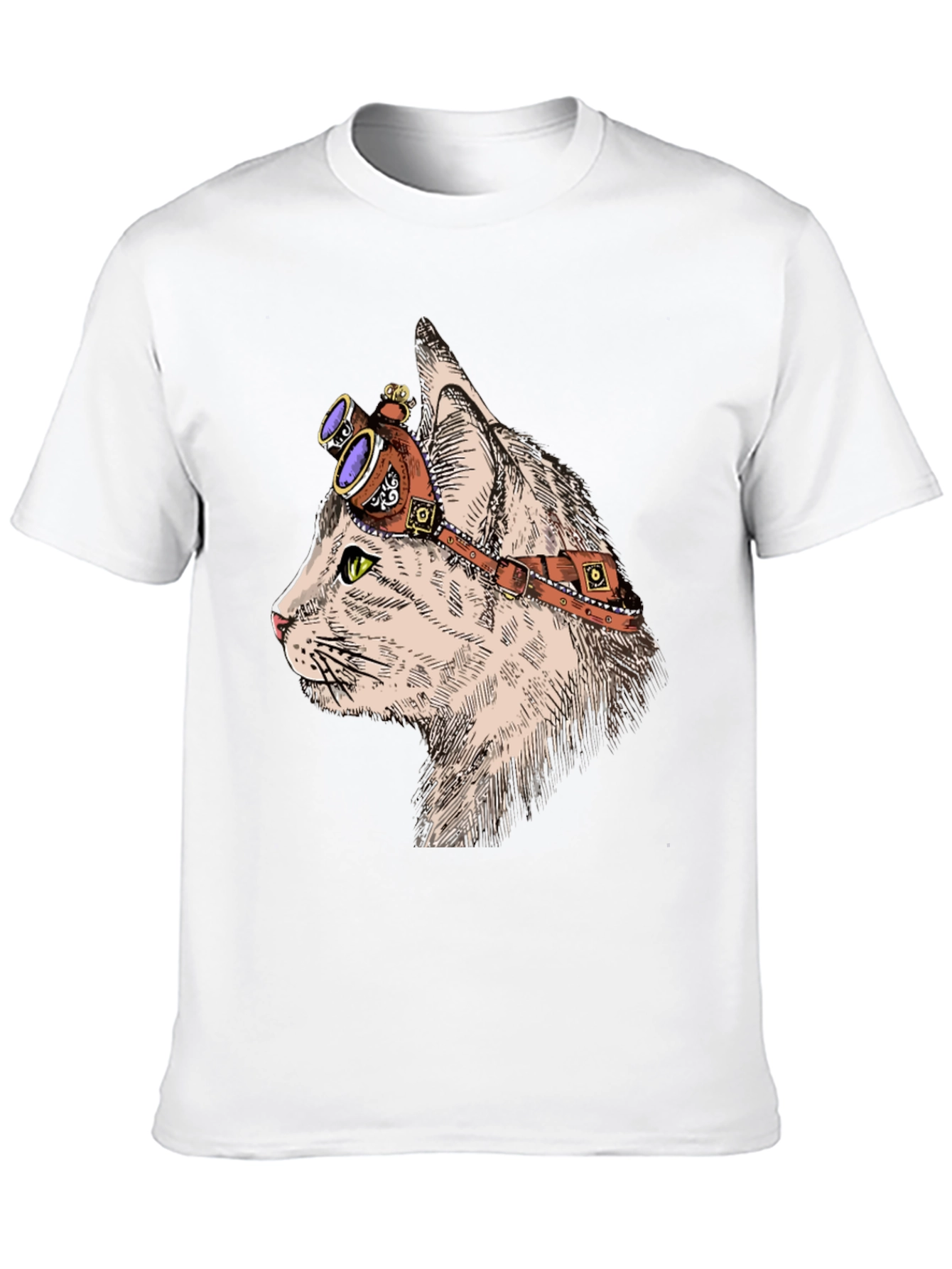 Steampunk Cat T-Shirt: Cool Feline with Goggles