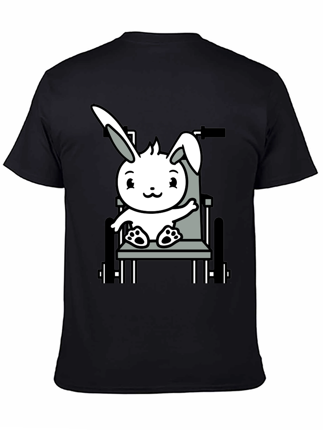Bunny Wheelchair T-Shirt: Adorable Animal Graphic Tee