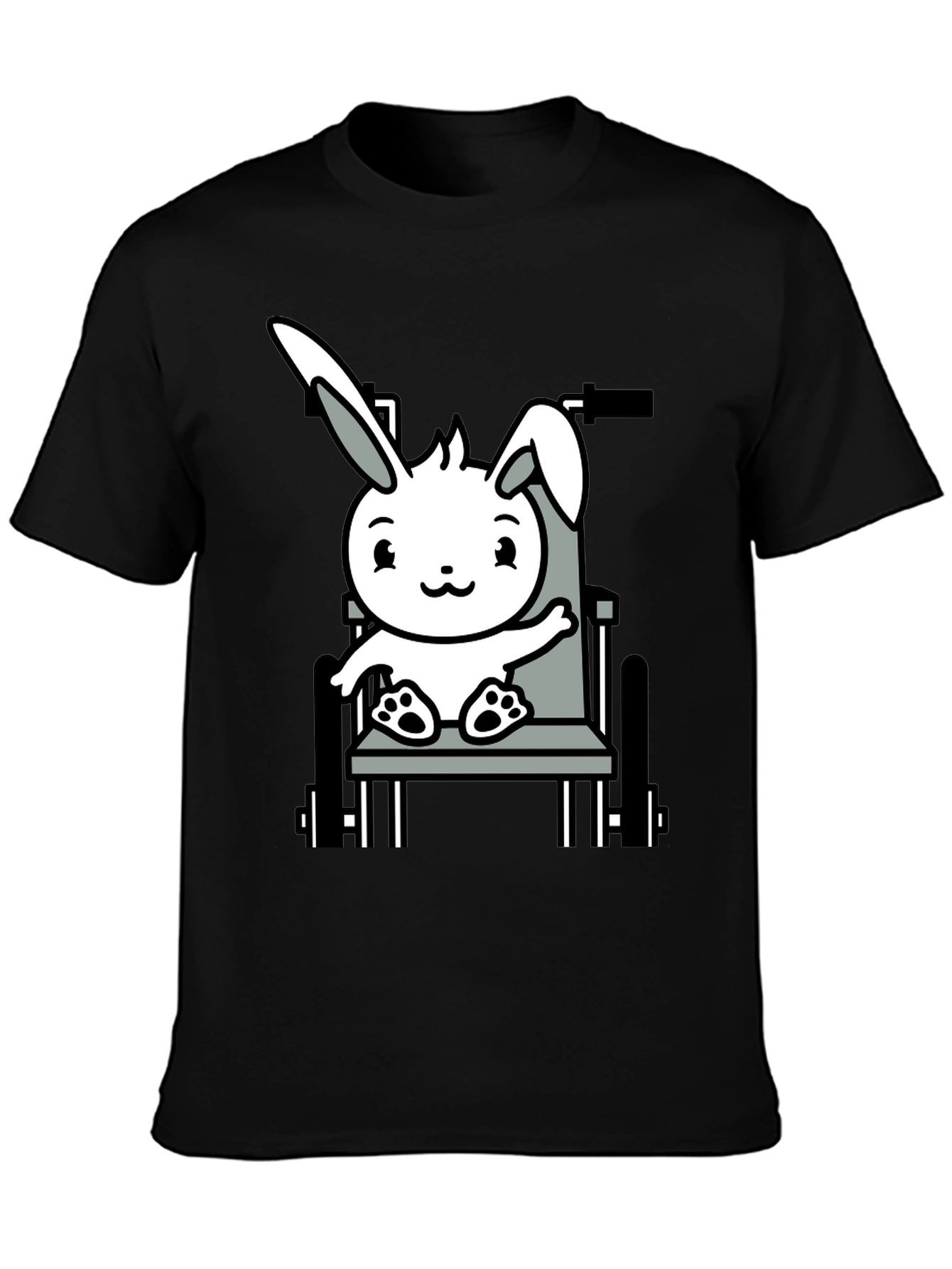 Bunny Wheelchair T-Shirt: Adorable Animal Graphic Tee