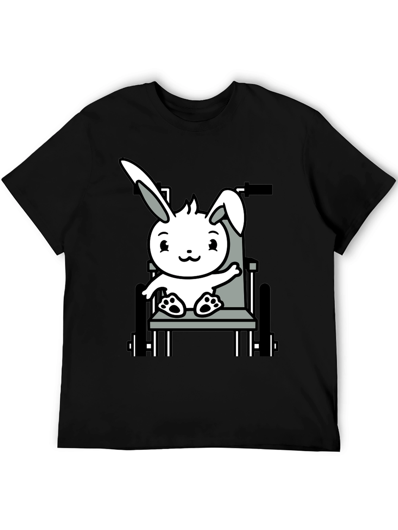 Bunny Wheelchair T-Shirt: Adorable Animal Graphic Tee