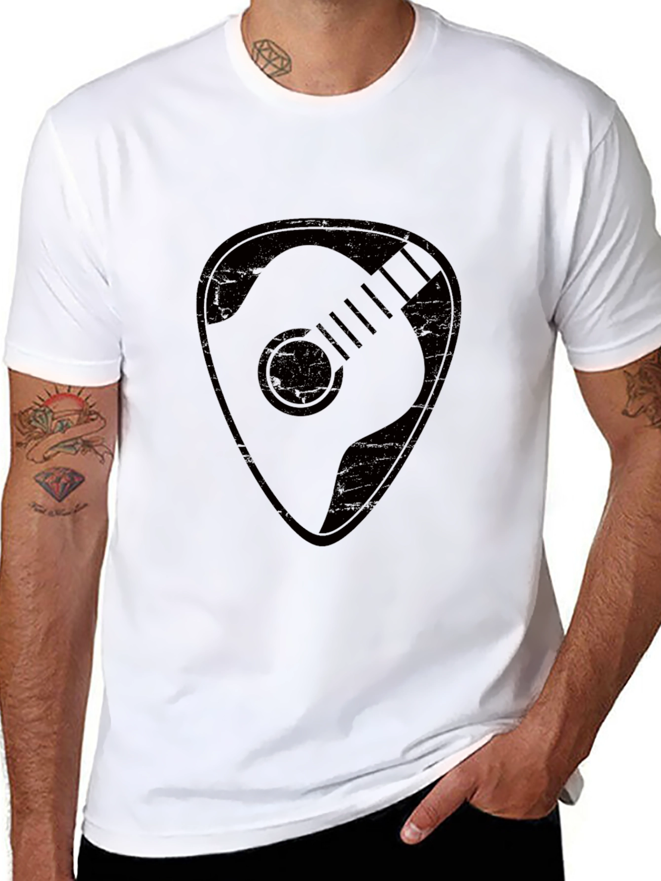 Guitar Pick Graphic T-Shirt - Musician Style