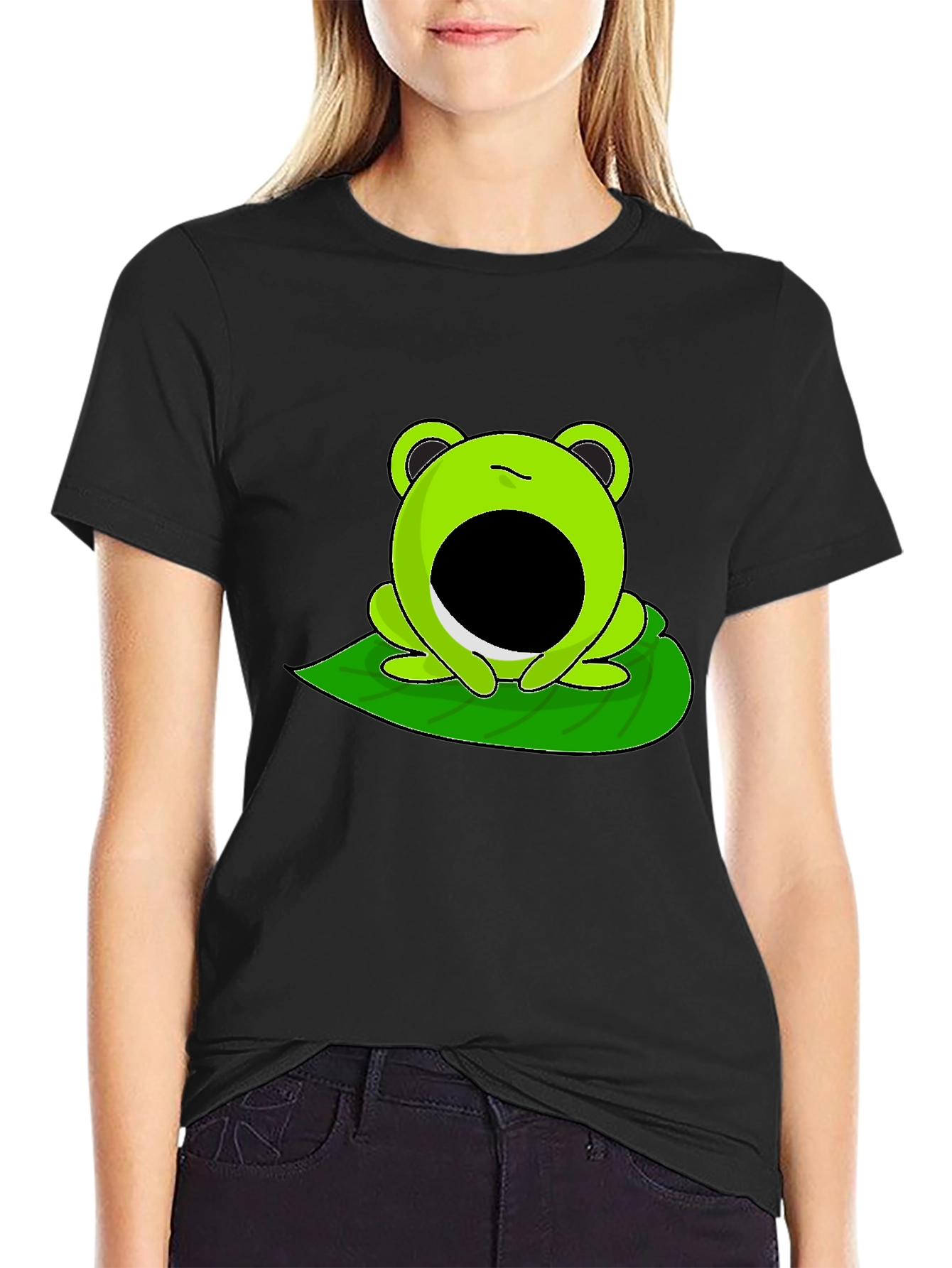 Froggy Face T-Shirt - Black