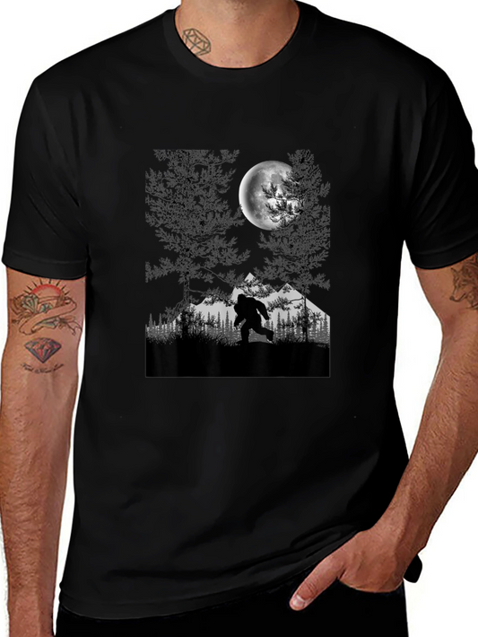 Bigfoot Moon Graphic Tee - Cryptid T-Shirt
