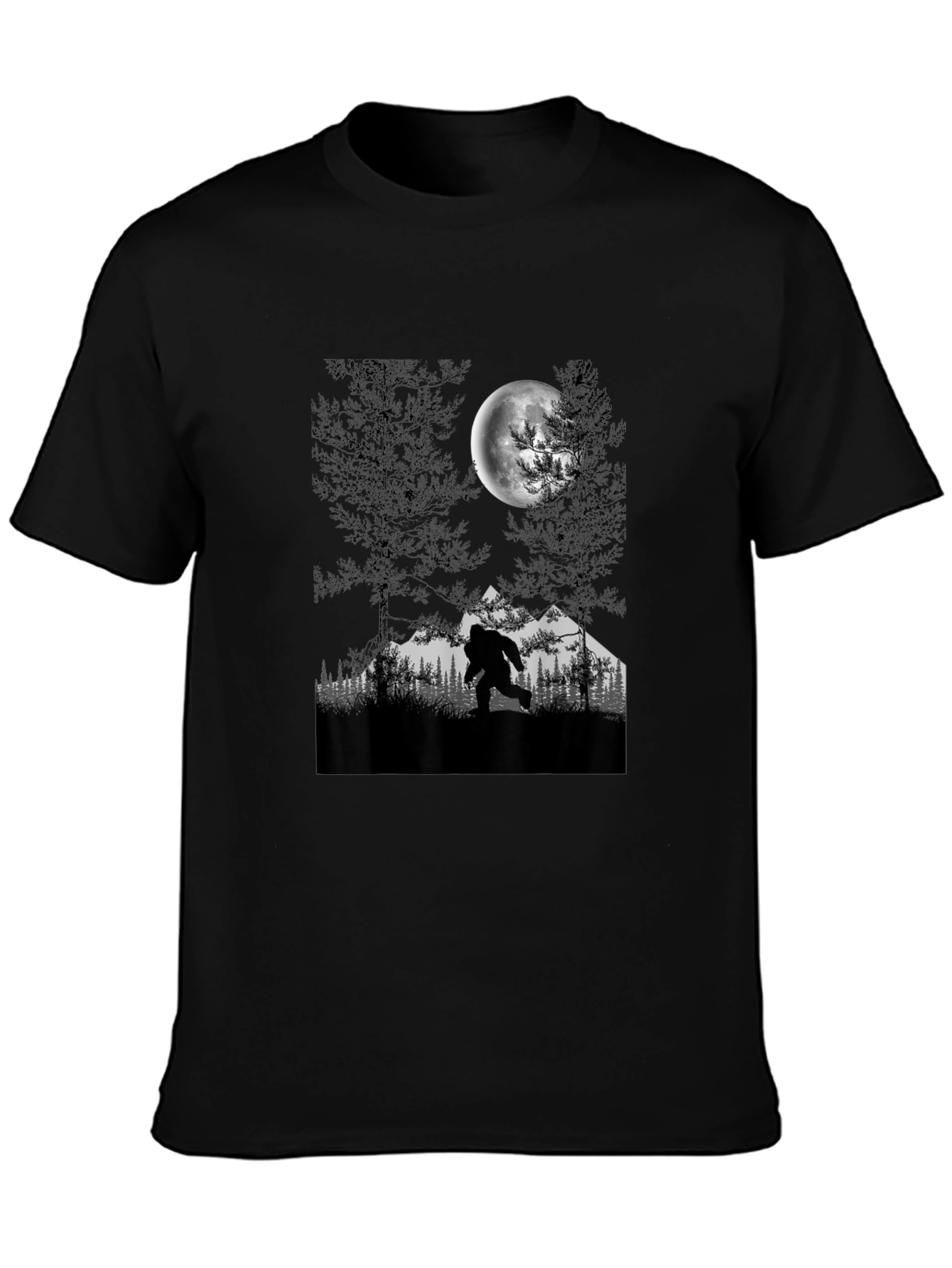 Bigfoot Moon Graphic Tee - Cryptid T-Shirt