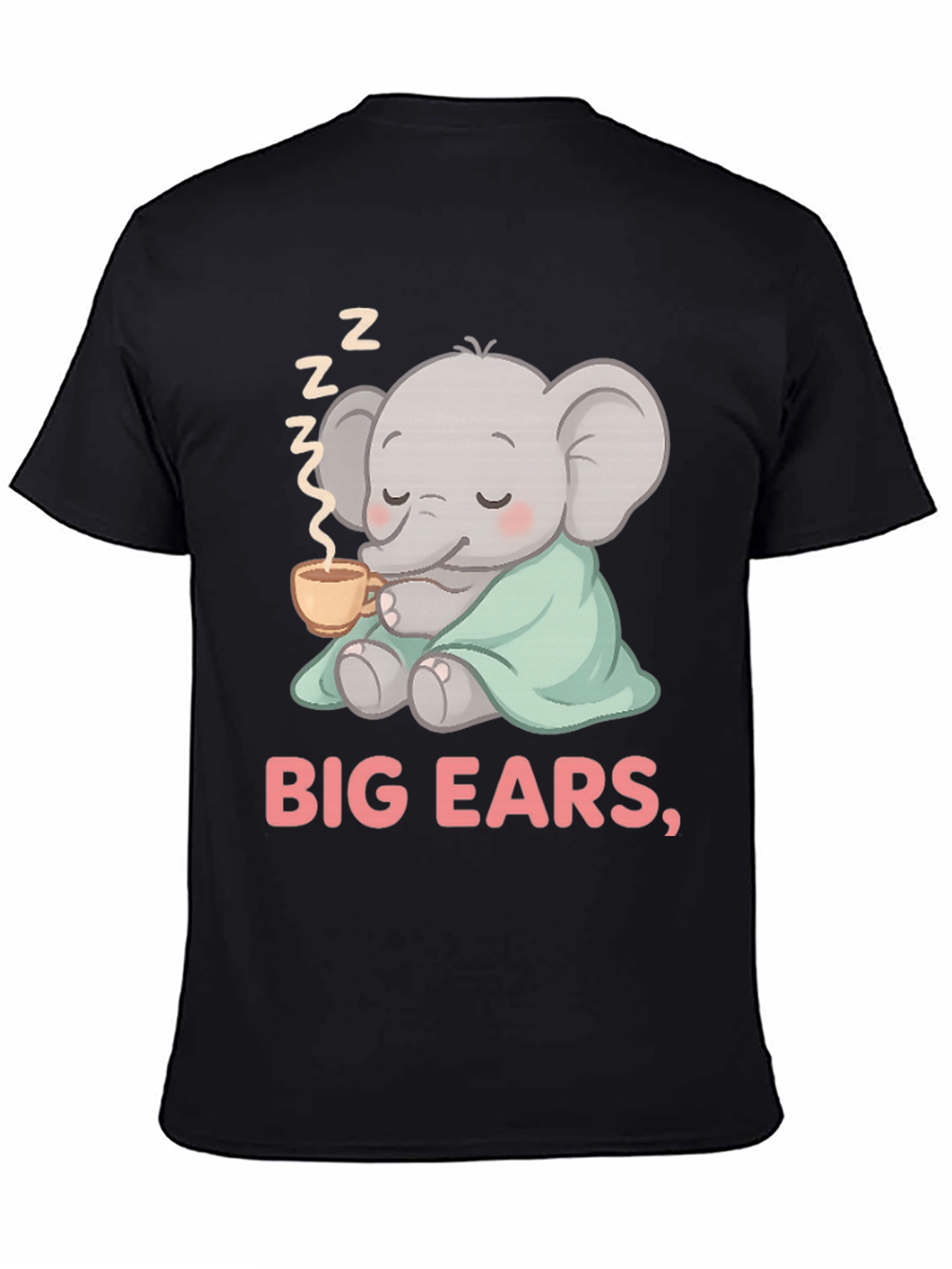 Cute Elephant Big Ears Graphic Tee
