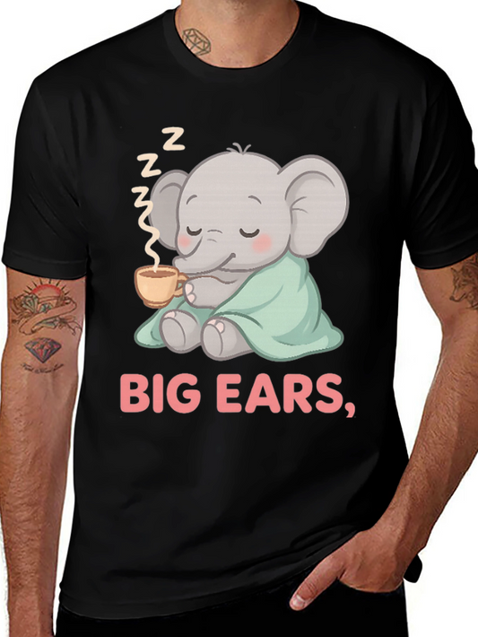 Cute Elephant Big Ears Graphic Tee