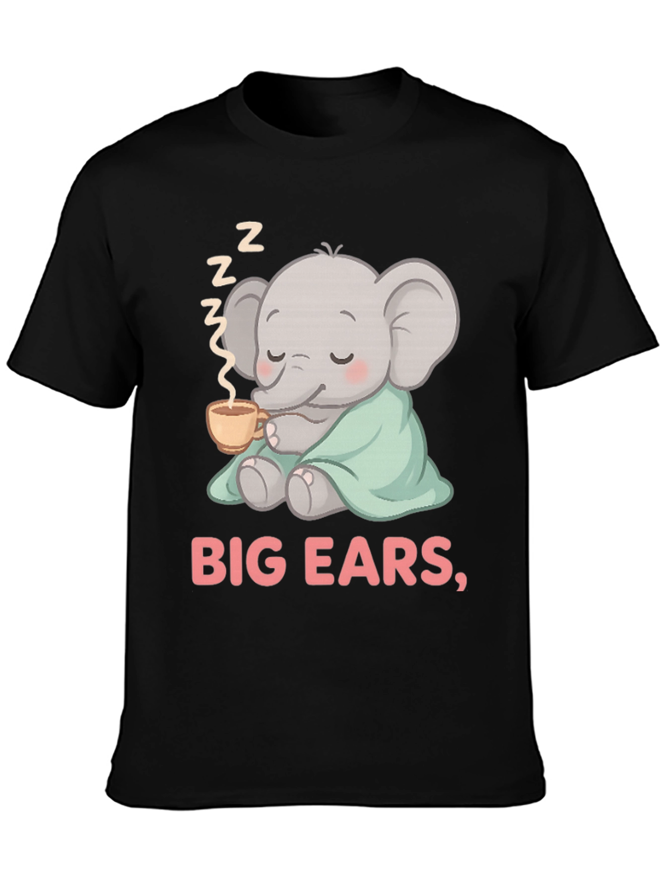 Cute Elephant Big Ears Graphic Tee