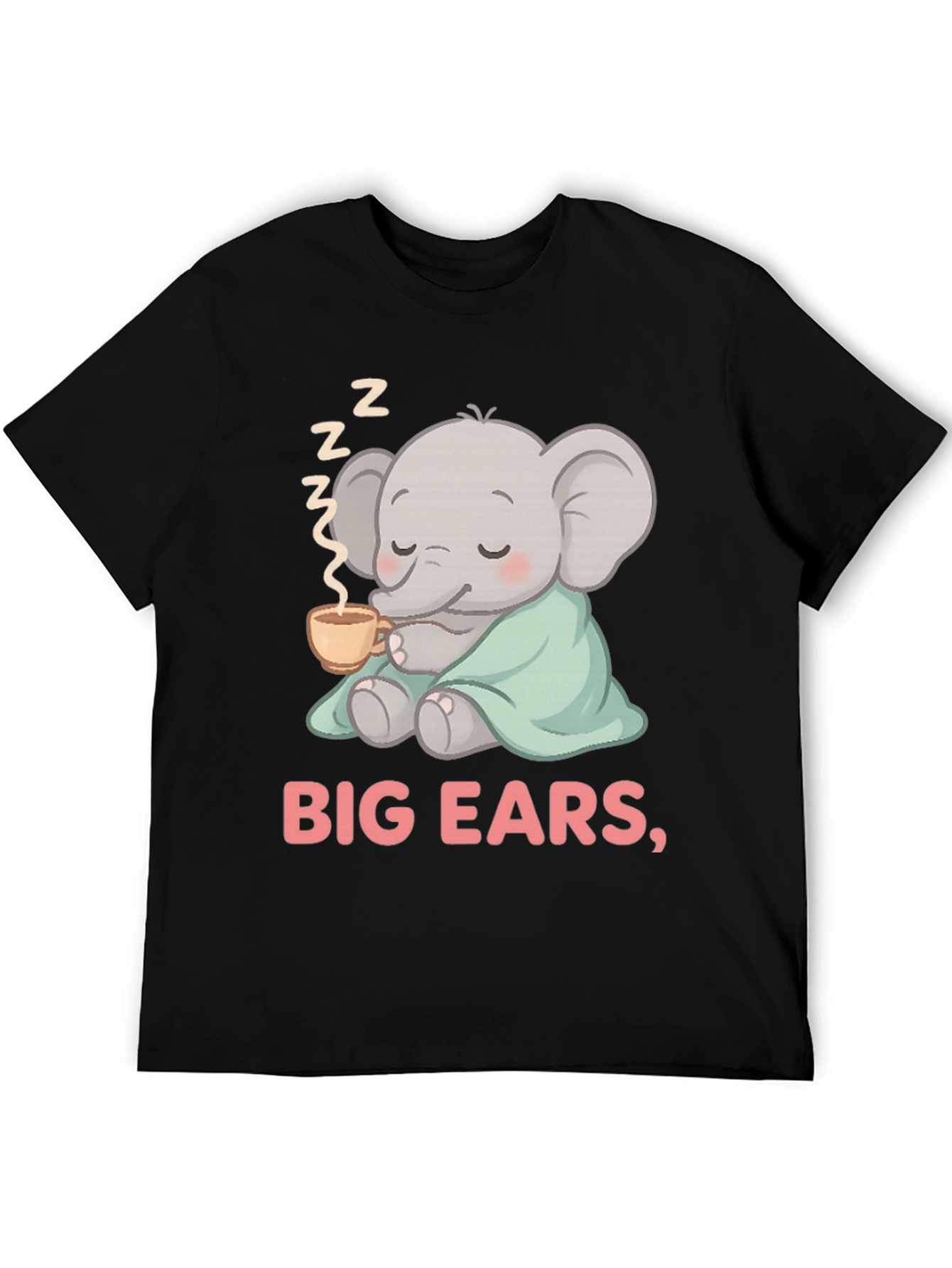 Cute Elephant Big Ears Graphic Tee