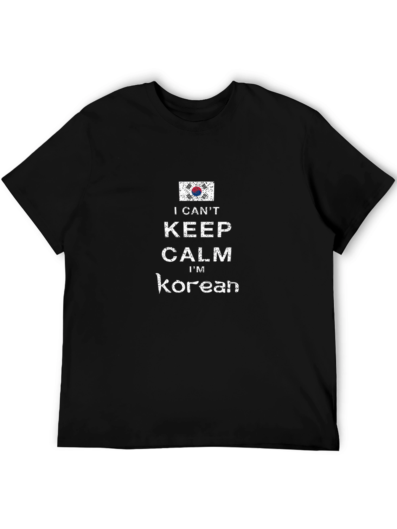 I Cant Keep Calm Im Korean Black T-Shirt