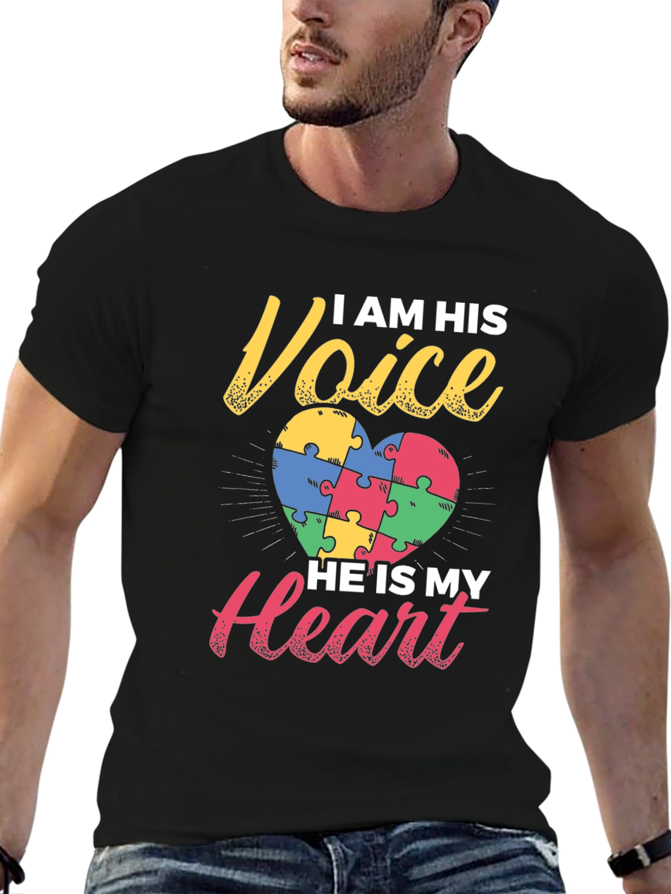 Autism Awareness Puzzle Heart Graphic T-Shirt