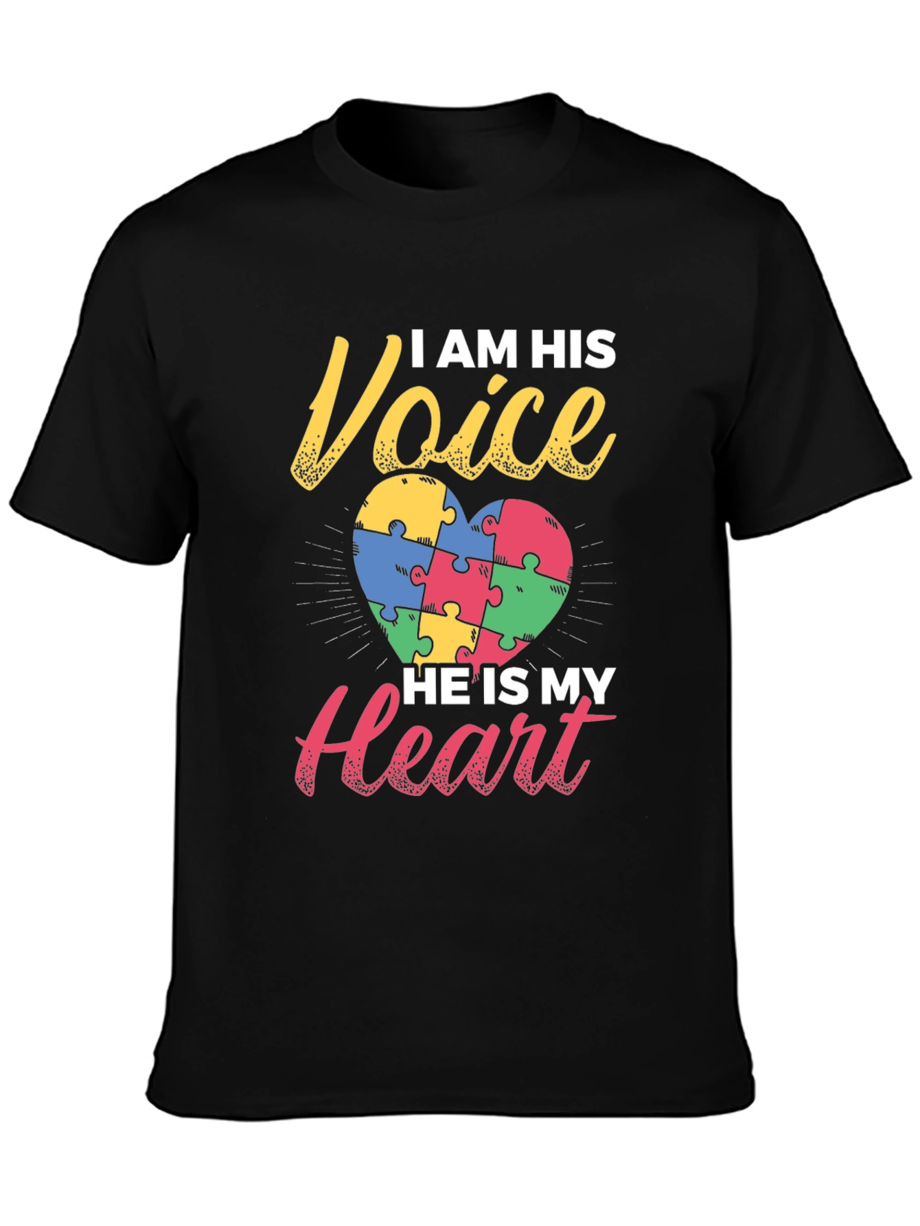 Autism Awareness Puzzle Heart Graphic T-Shirt
