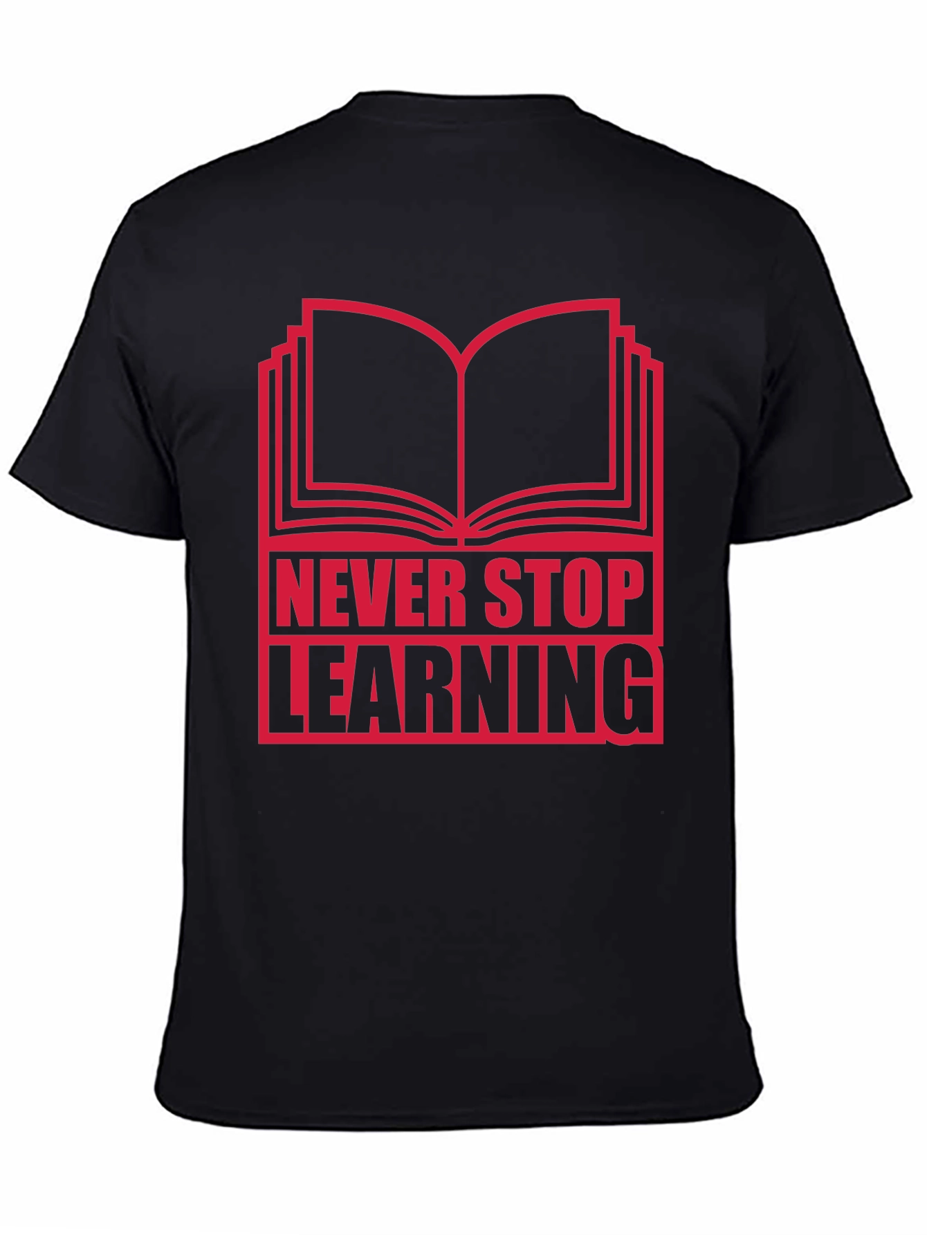 Never Stop Learning Graphic T-Shirt - Black
