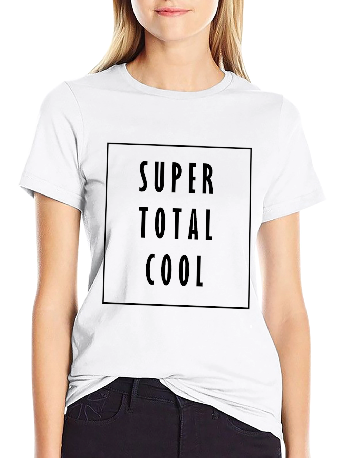 Super Total Cool Graphic Tee - Stylish Black T-Shirt