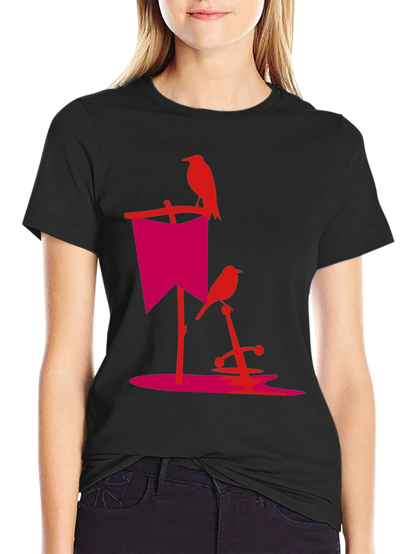 Raven & Sword Graphic Tee - Edgy Streetwear